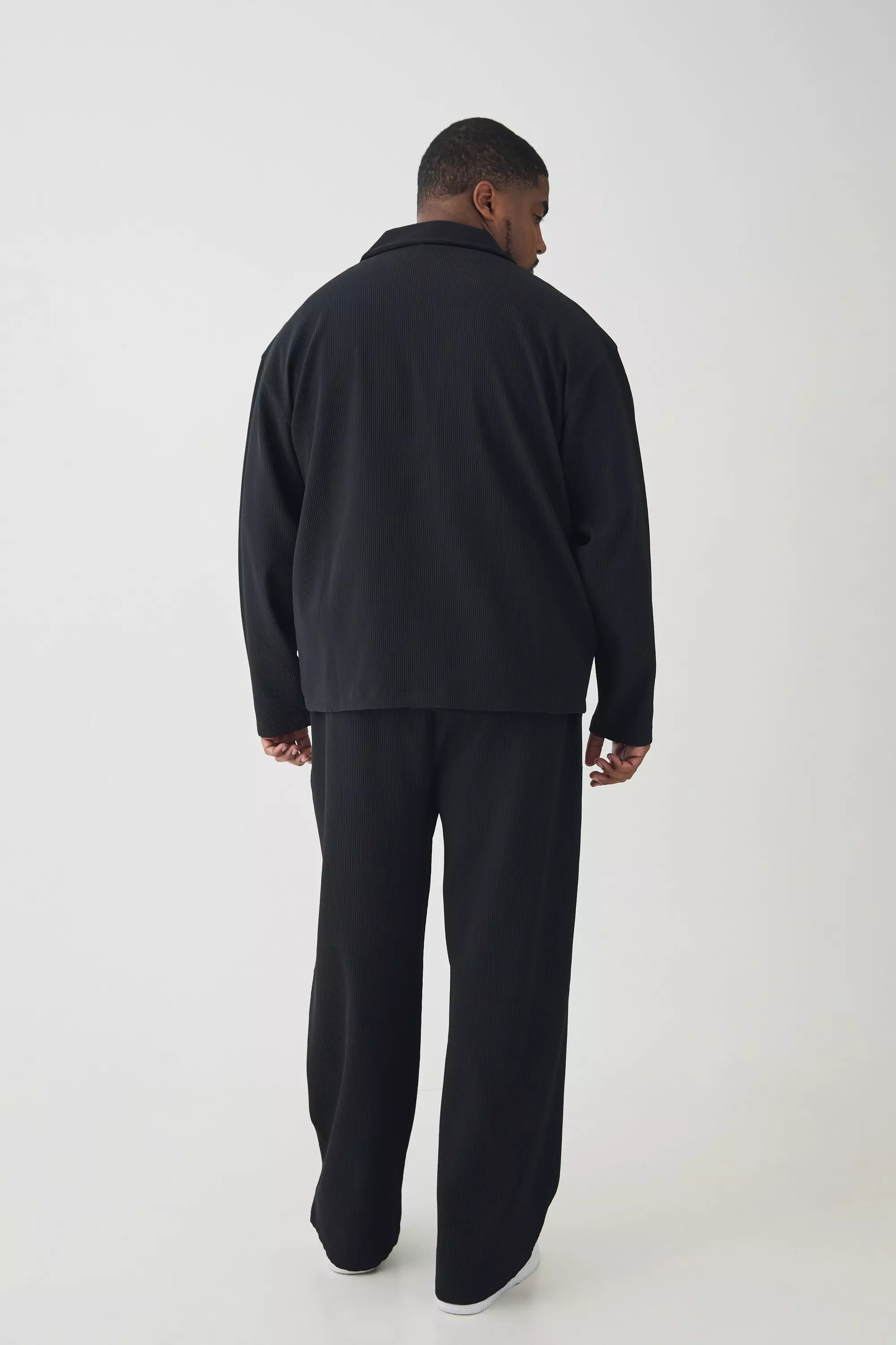 Black Plus Pleated Cargo Shirt Jacket alternative image