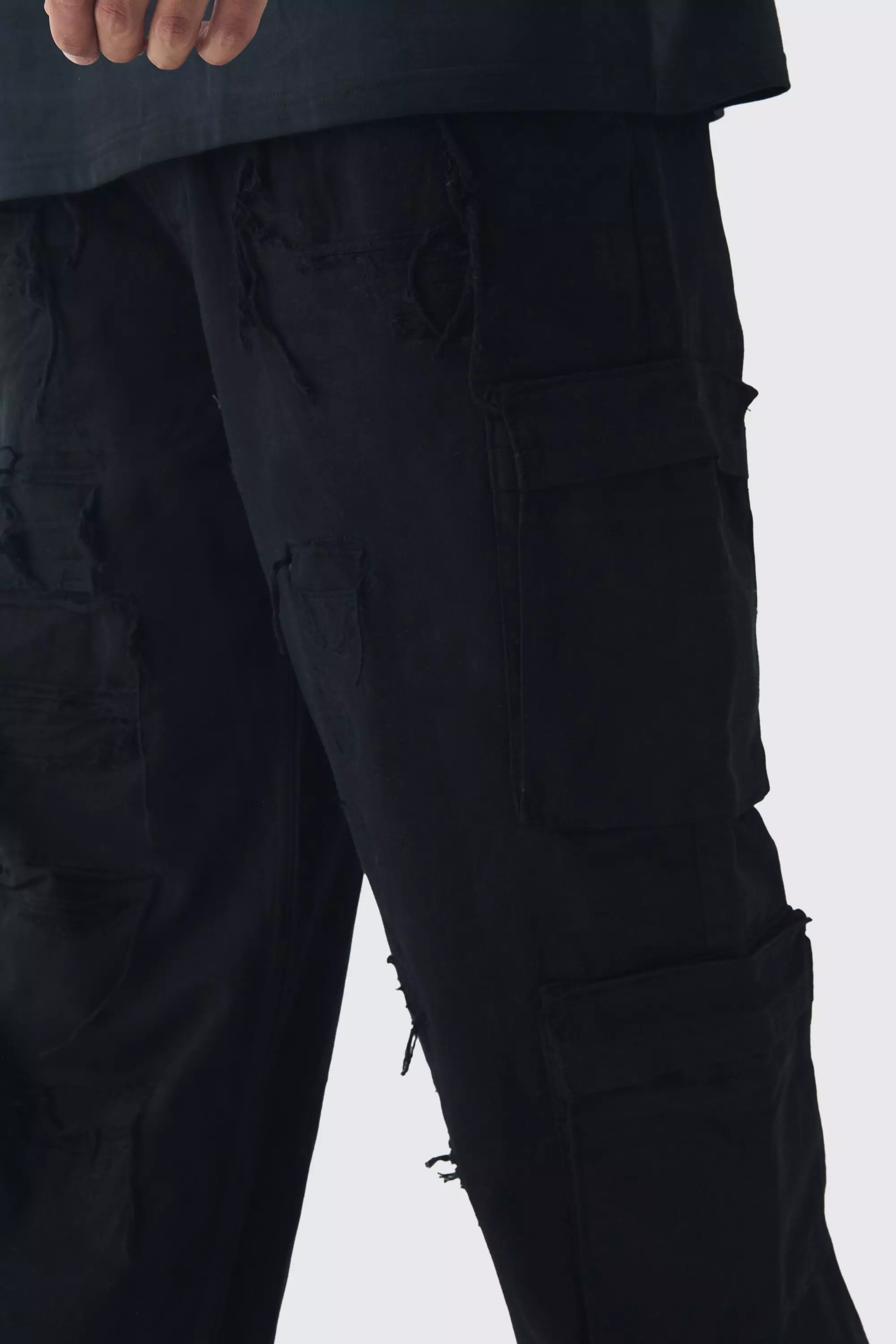 Grande taille - Pantalon cargo large, Black autre image