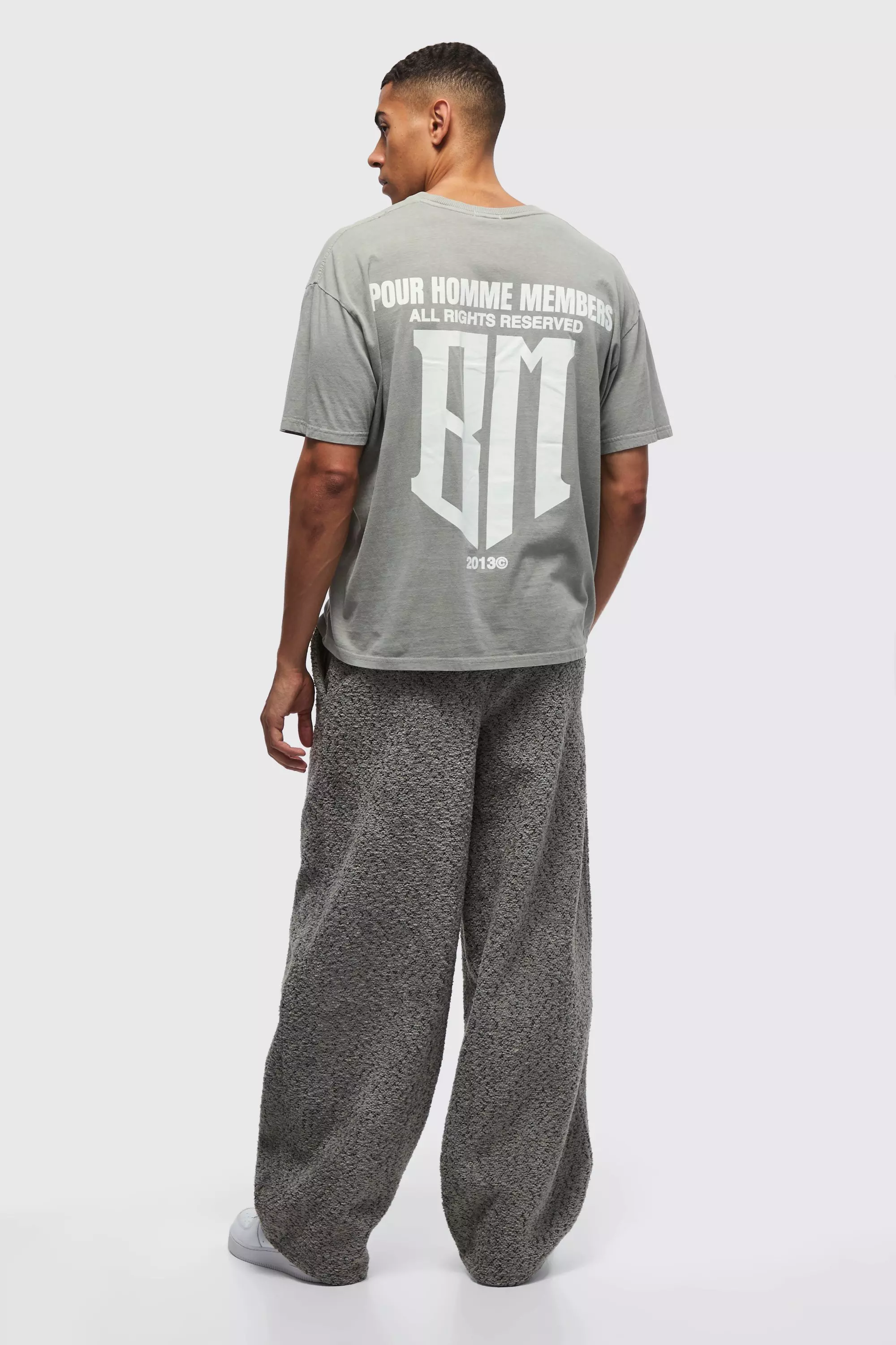 Elasticated Waist Straight Leg Heavyweight Textured Cargo Pants | boohooMAN USA