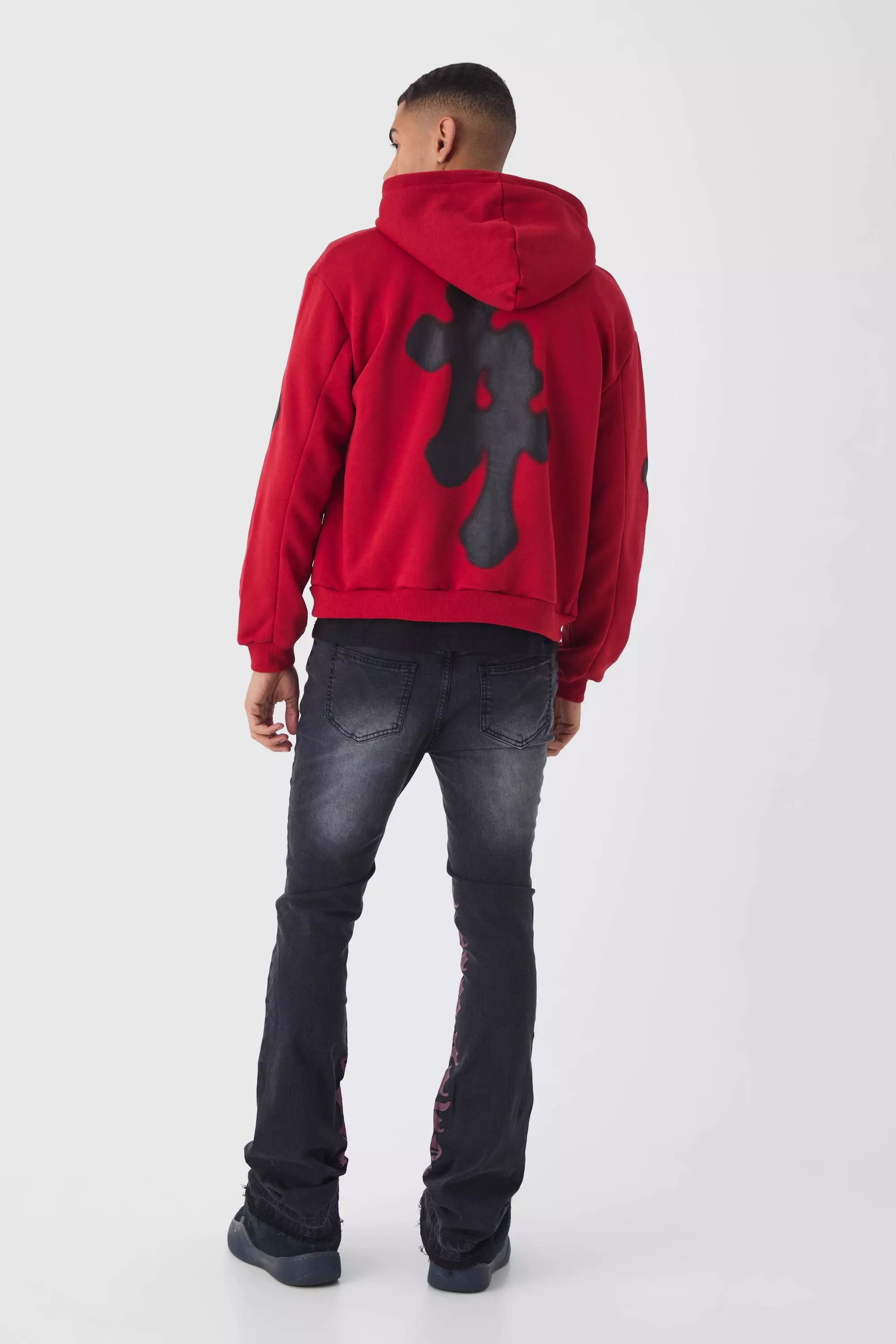 THEREDTHREAD / ザレッドスレッド】S ring asymmetry hoodie lace