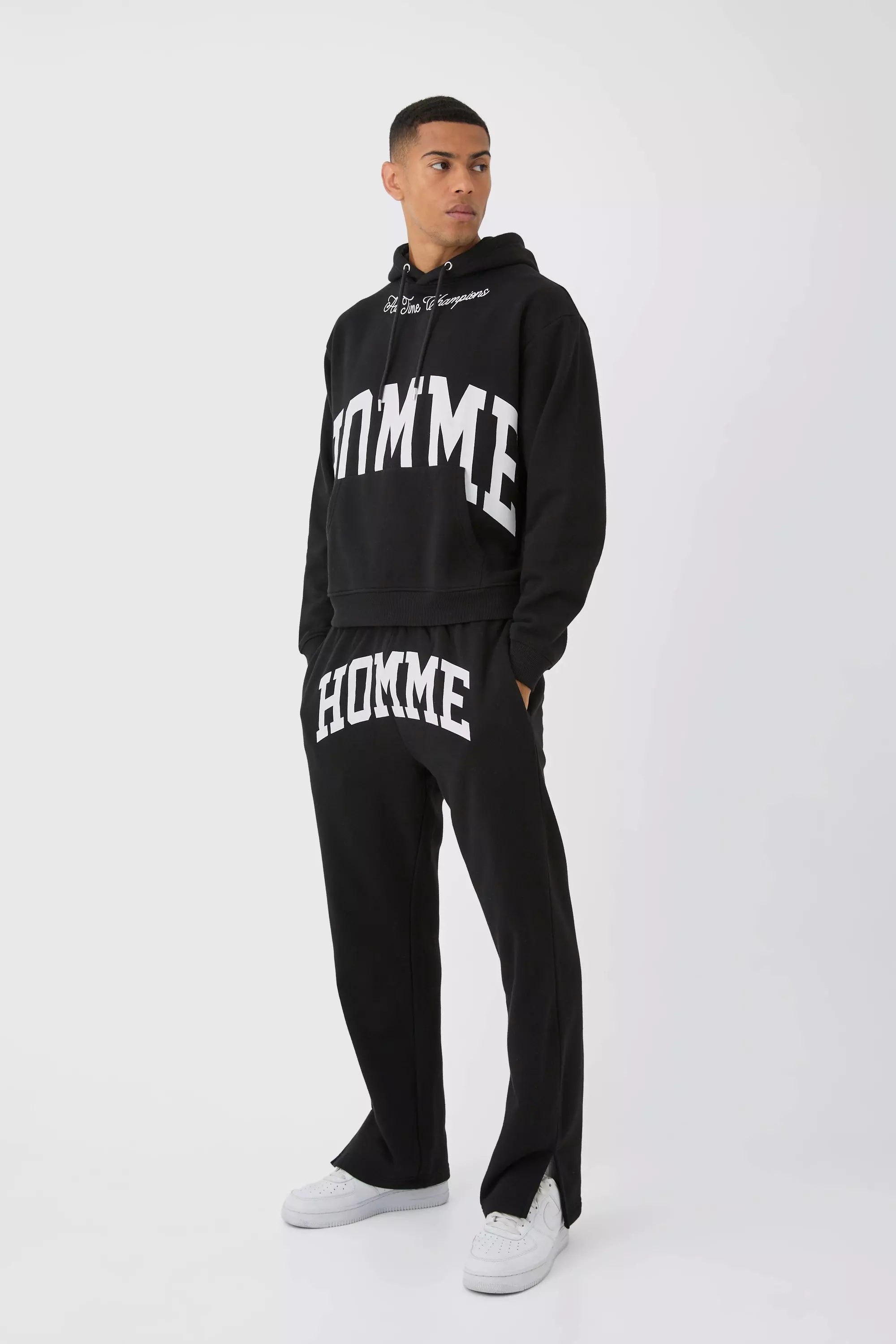 Oversized Boxy Split Hem Homme Tracksuit boohooMAN