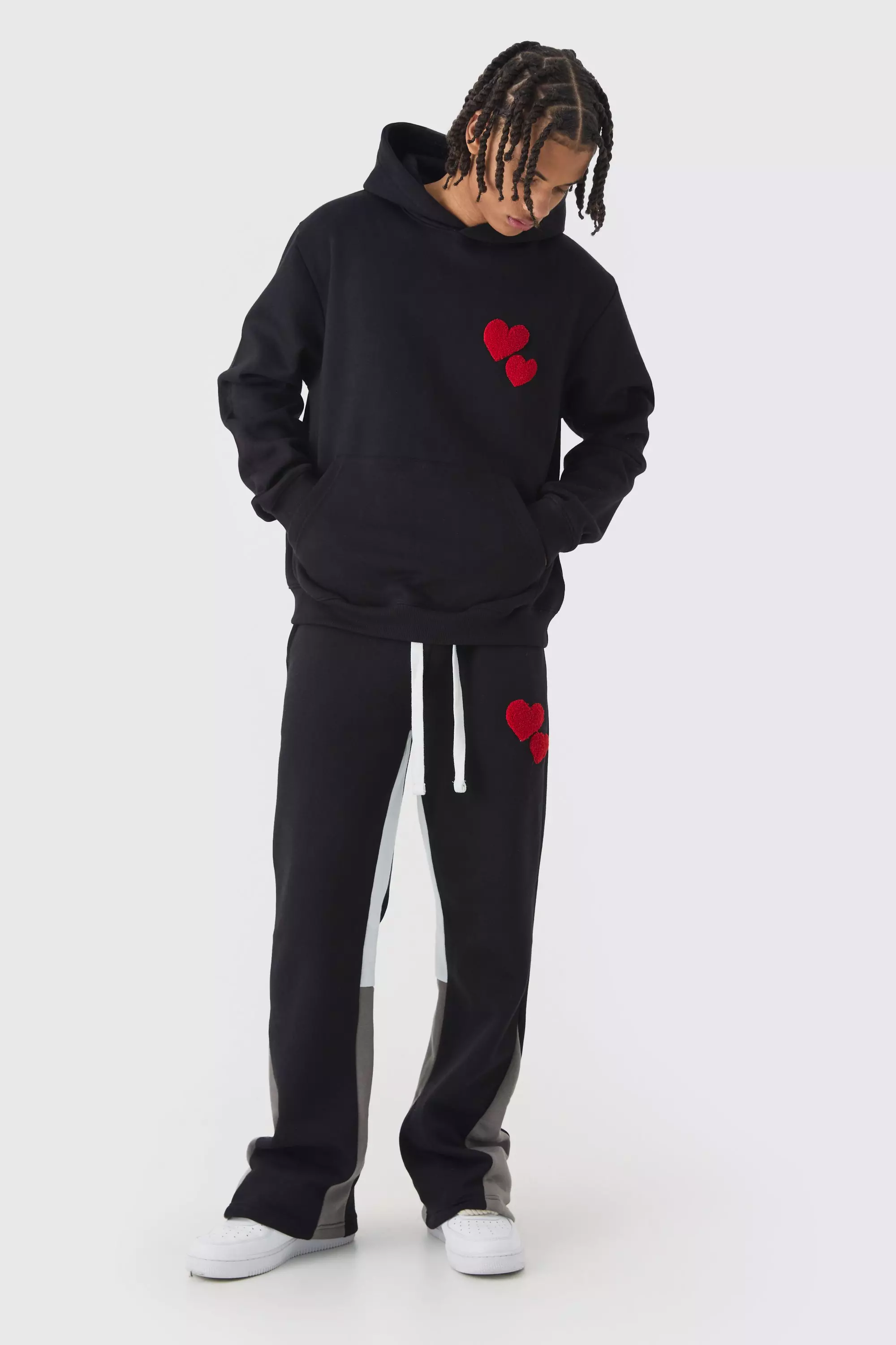 Regular Limited Heart Gusset Hooded Tracksuit Black