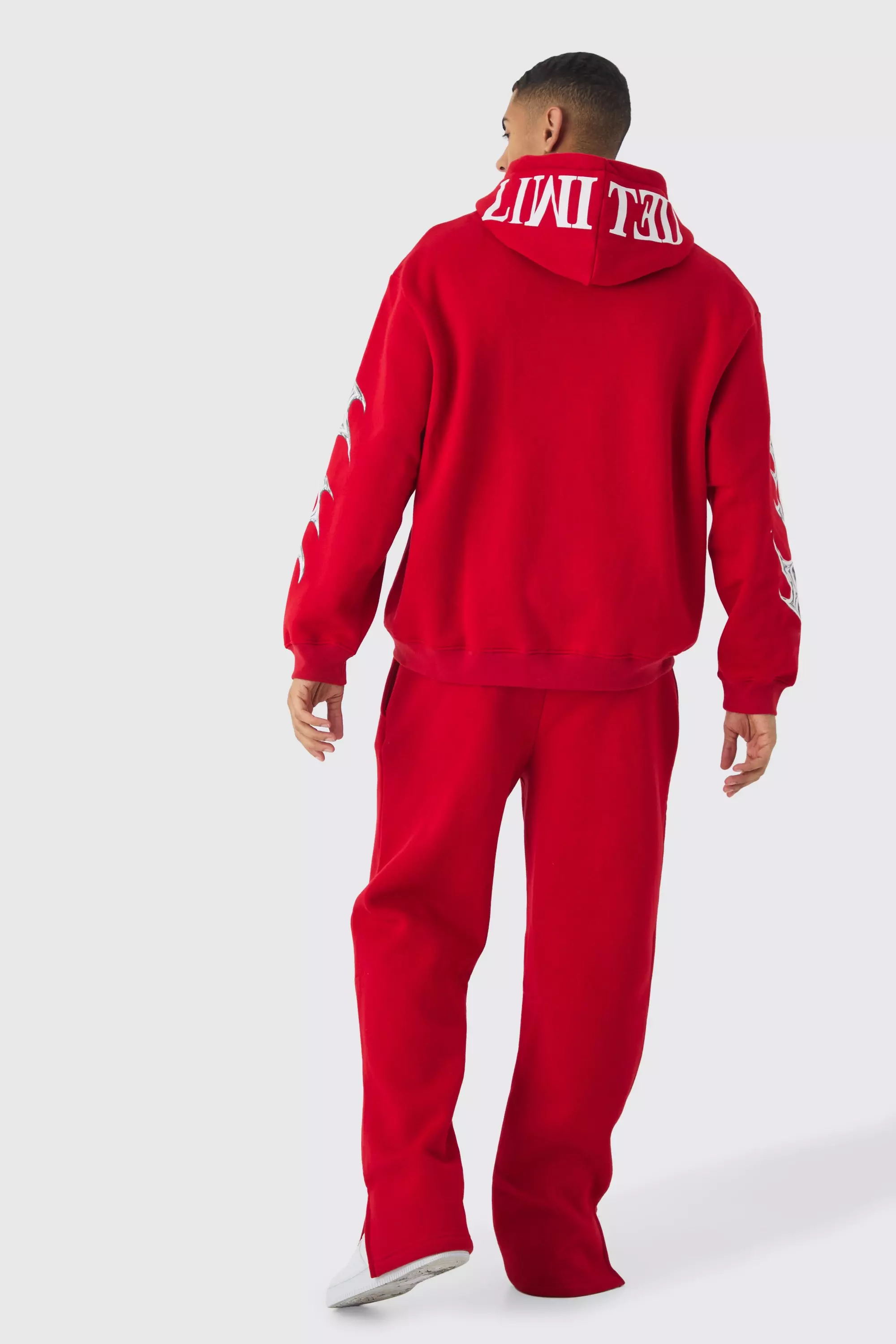 Boohooman tracksuit red online