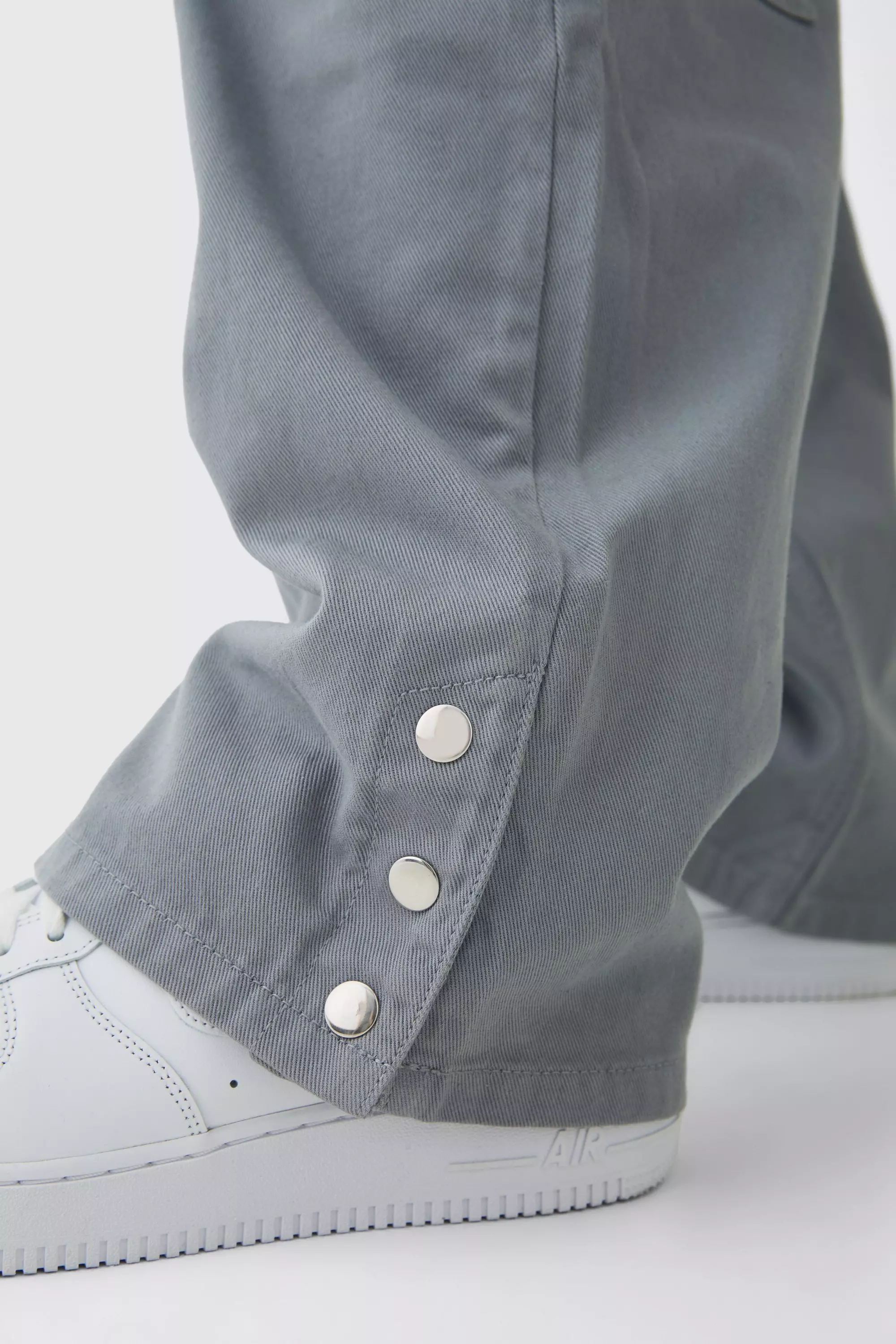 Lockere Twill Cargo-Hose mit elastischem Bund, Grey alternatives Bild