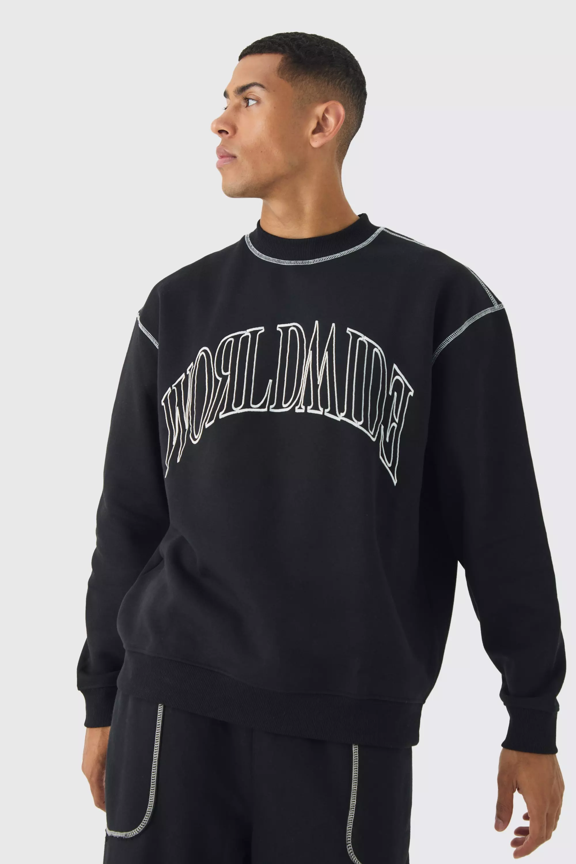 Contrast stitch sweatshirt shop
