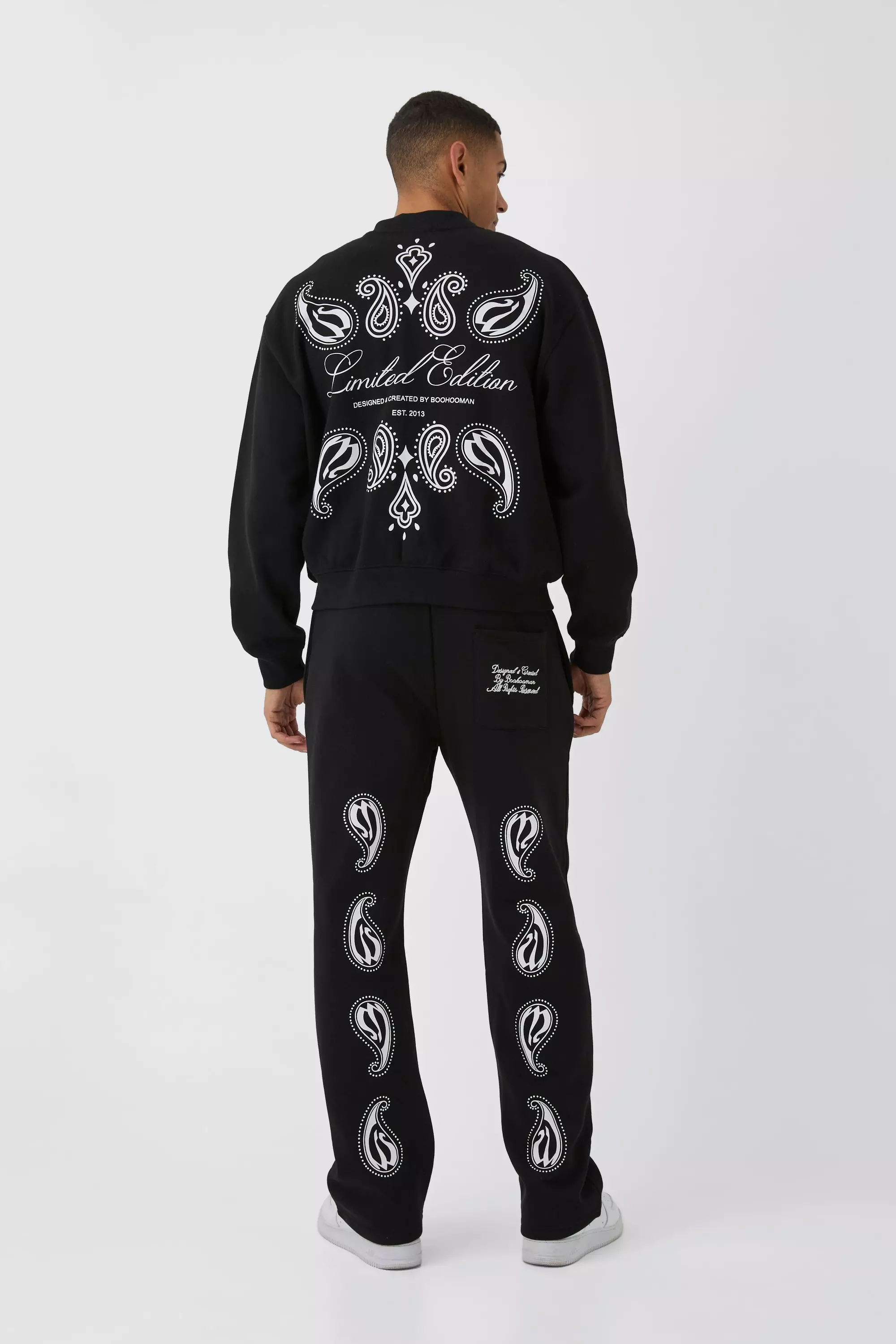 Kastige Oversize Bomberjacke mit Paisley-Print, Black alternatives Bild