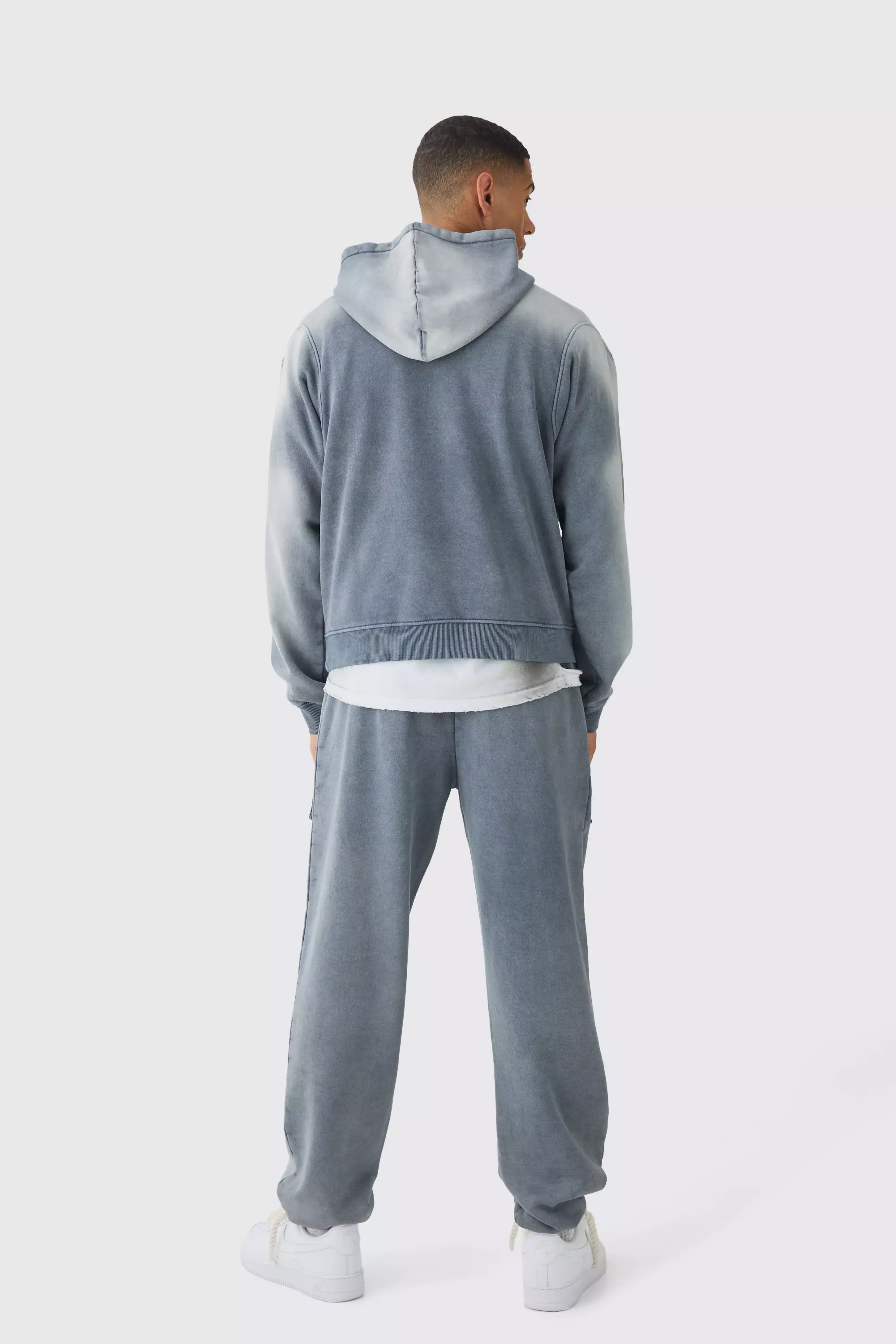 Pantaloni Tuta Oversize Con Cuciture, Charcoal immagine alternativa