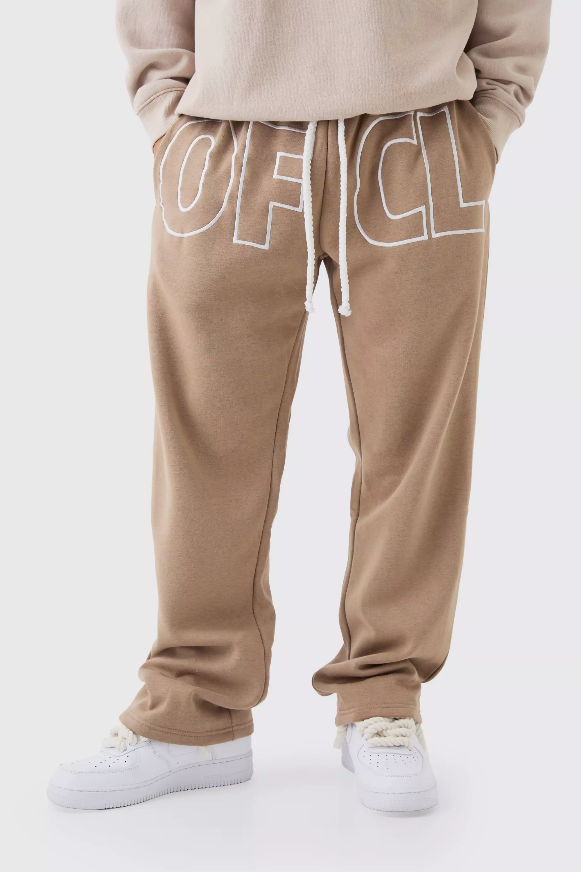 Relaxed Fit OFCL Applique Sweatpants Taupe