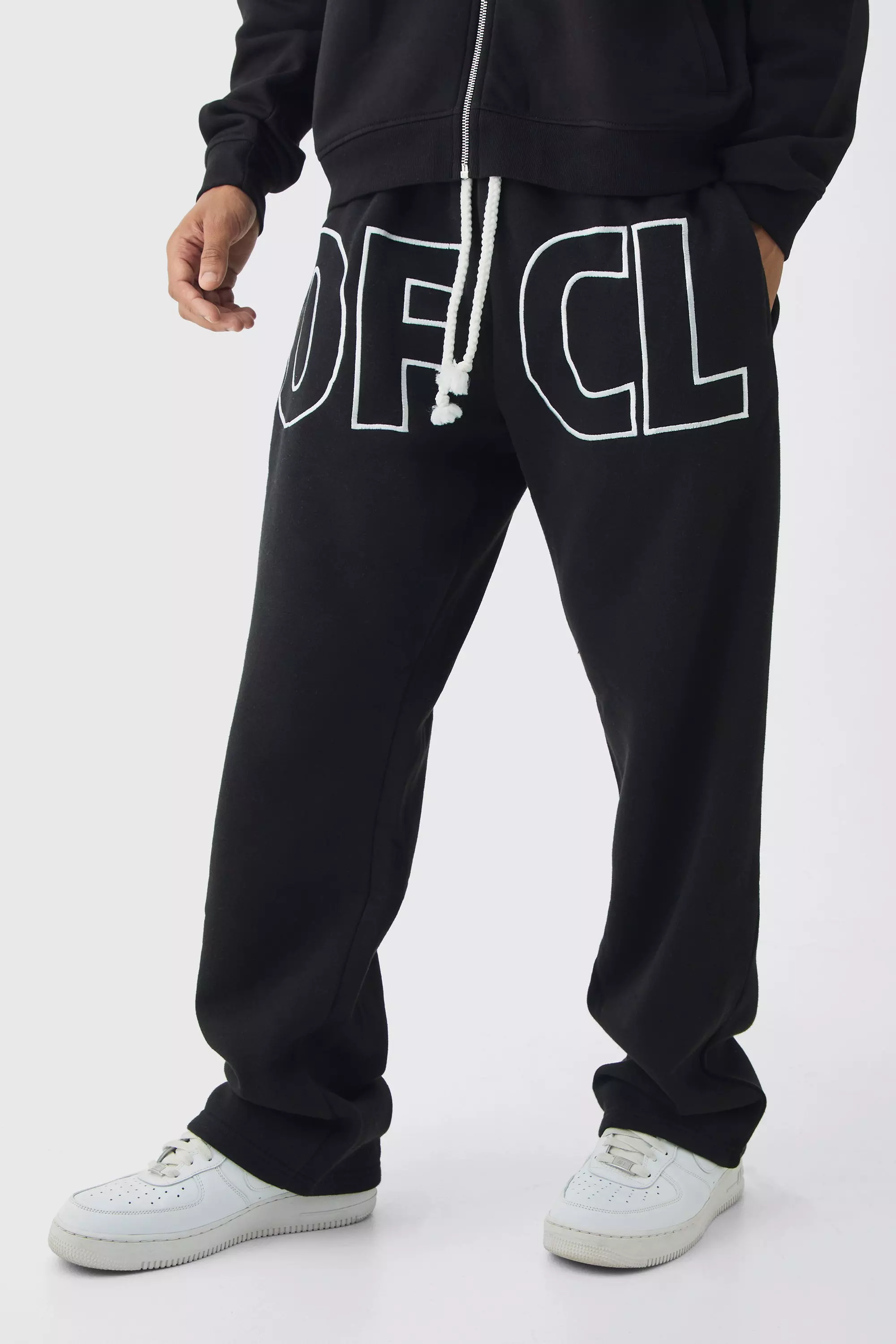 Relaxed Fit OFCL Applique Sweatpants Black