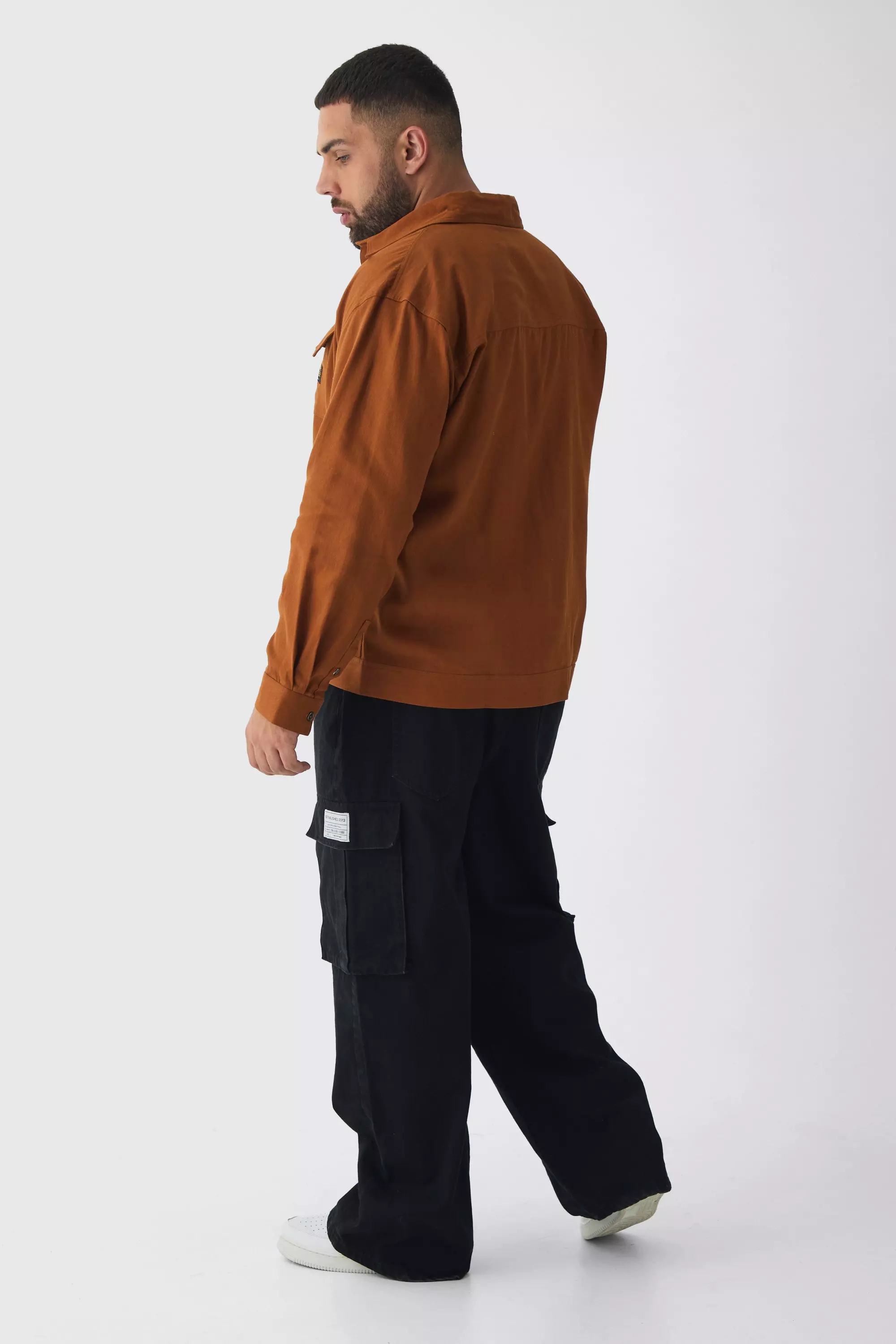 True black Plus Relaxed Fit Woven Tab Cargo Jeans alternative image