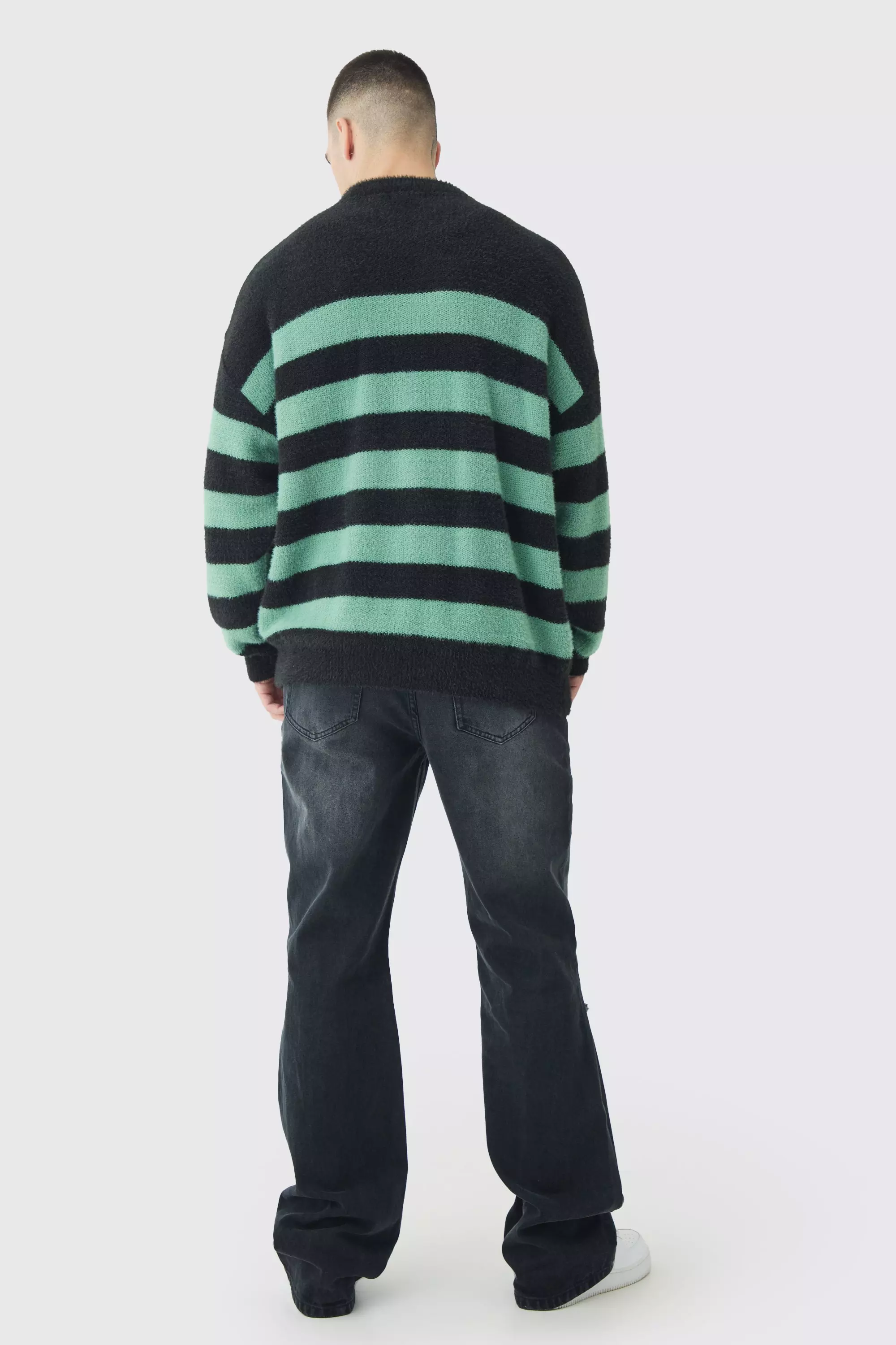 Tall zerrissene Schlagjeans, Washed black alternatives Bild