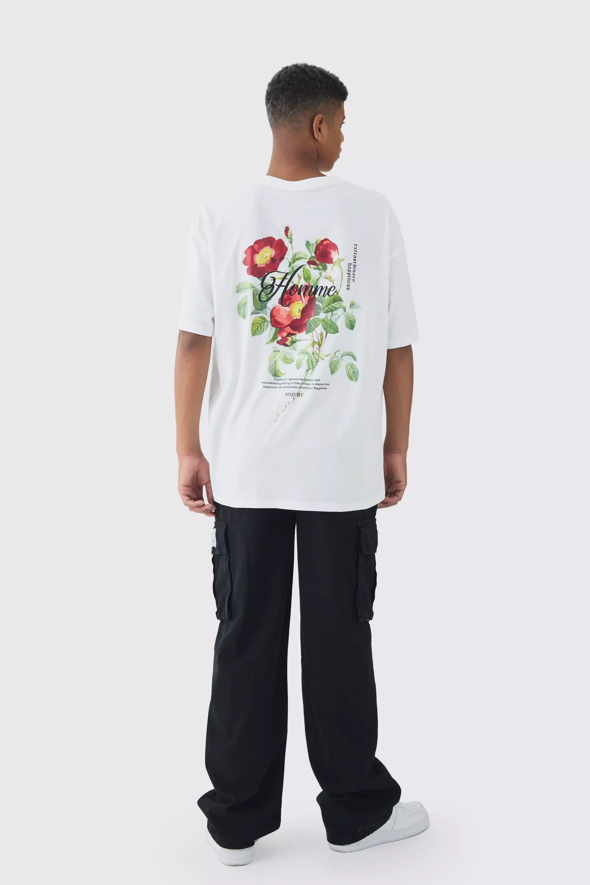 True black Tall Geweven Baggy Cargo Jeans Met Label alternatieve afbeelding