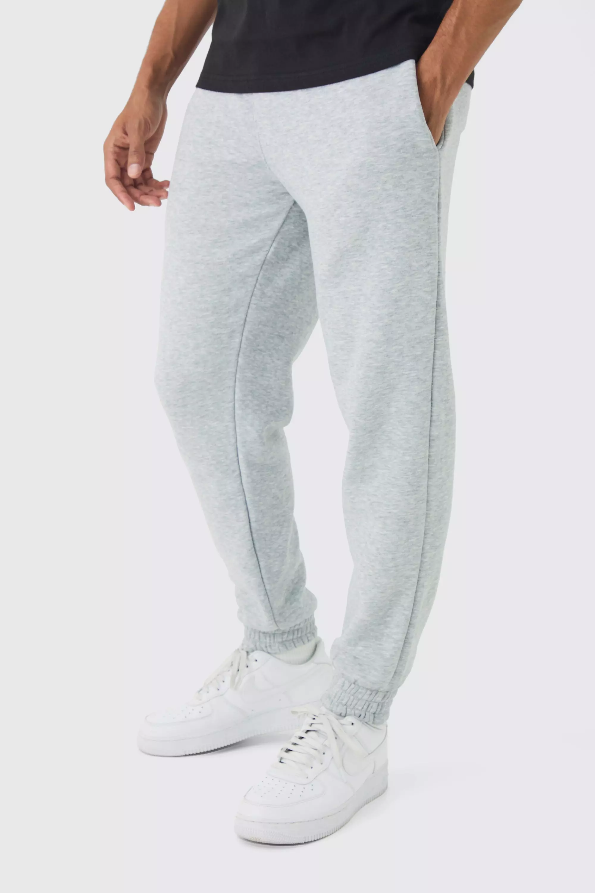 Relaxed Fit Basic Sweatpants Grey marl