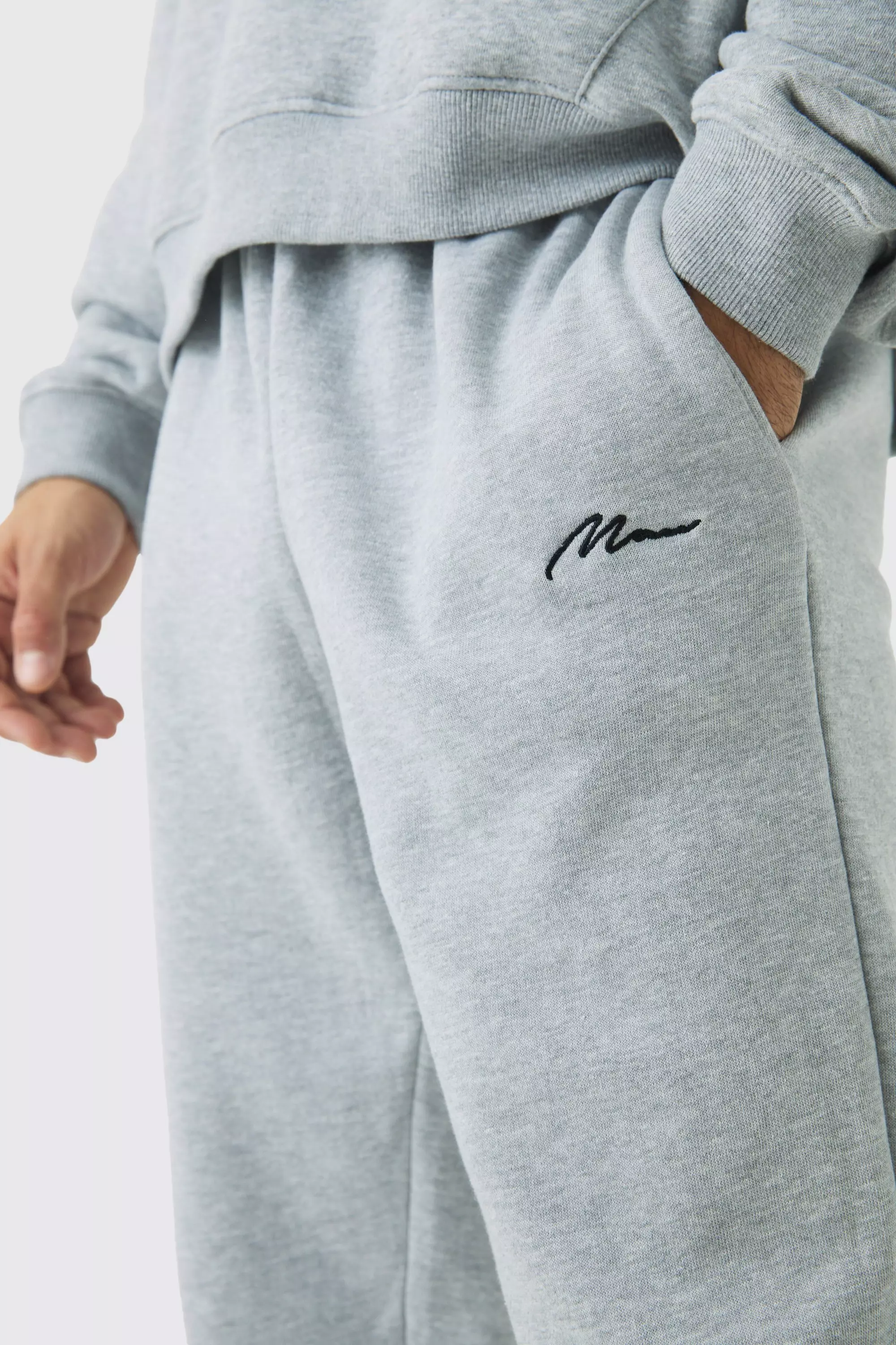 Grey marl Regular Fit Basic Man Signature Jogger alternative image