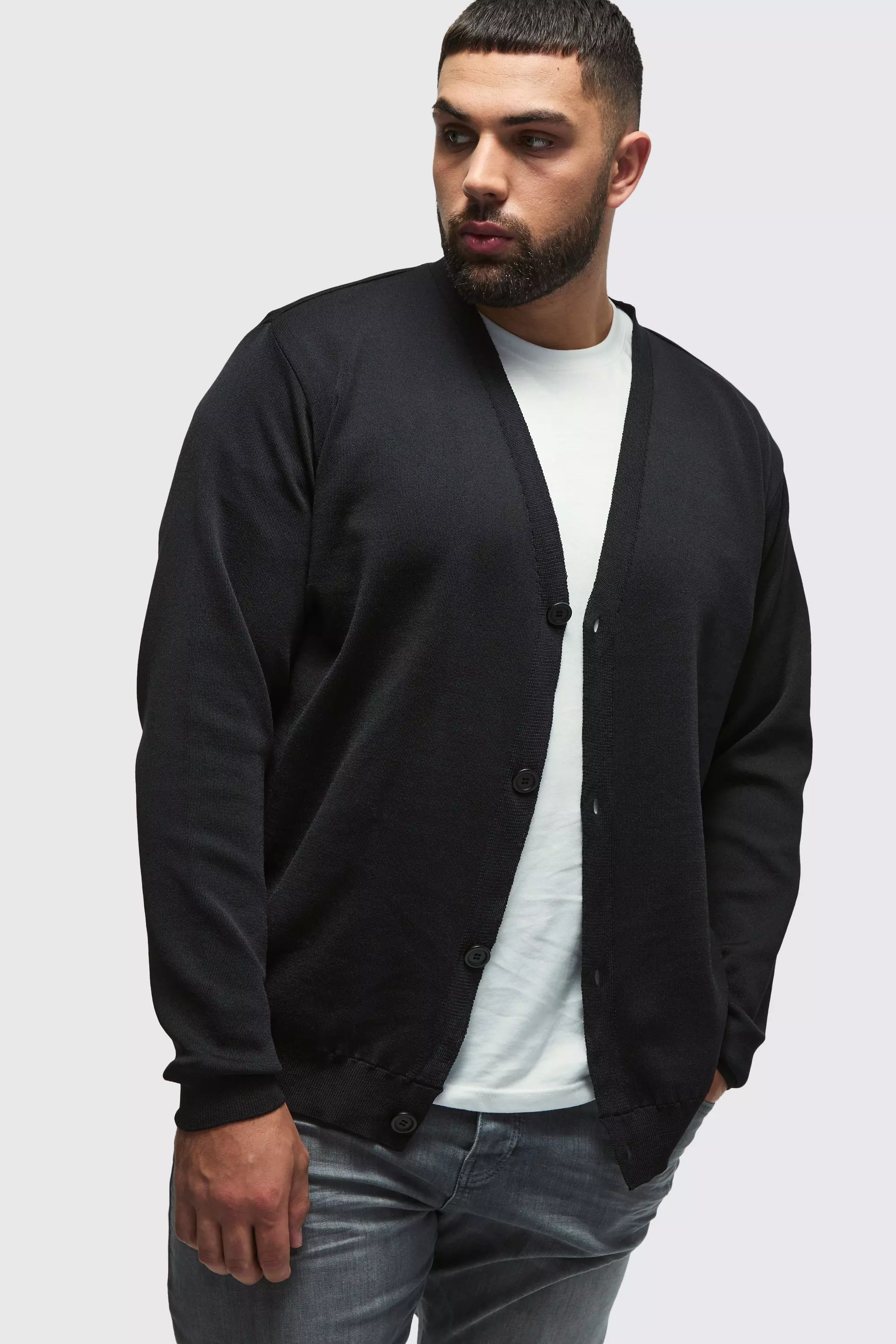 Plus schwarzer Basic Cardigan, Black alternatives Bild