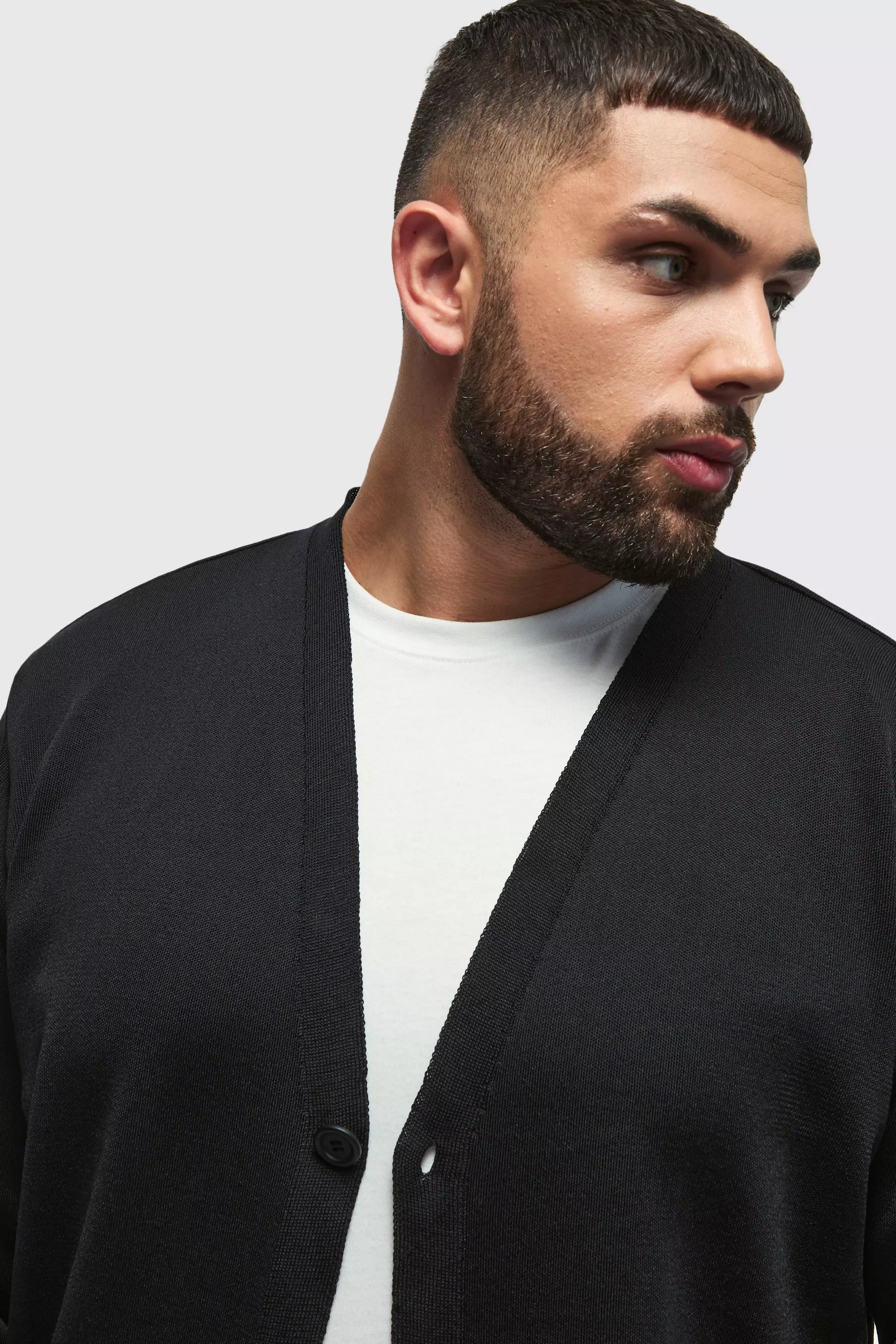 Plus schwarzer Basic Cardigan, Black alternatives Bild