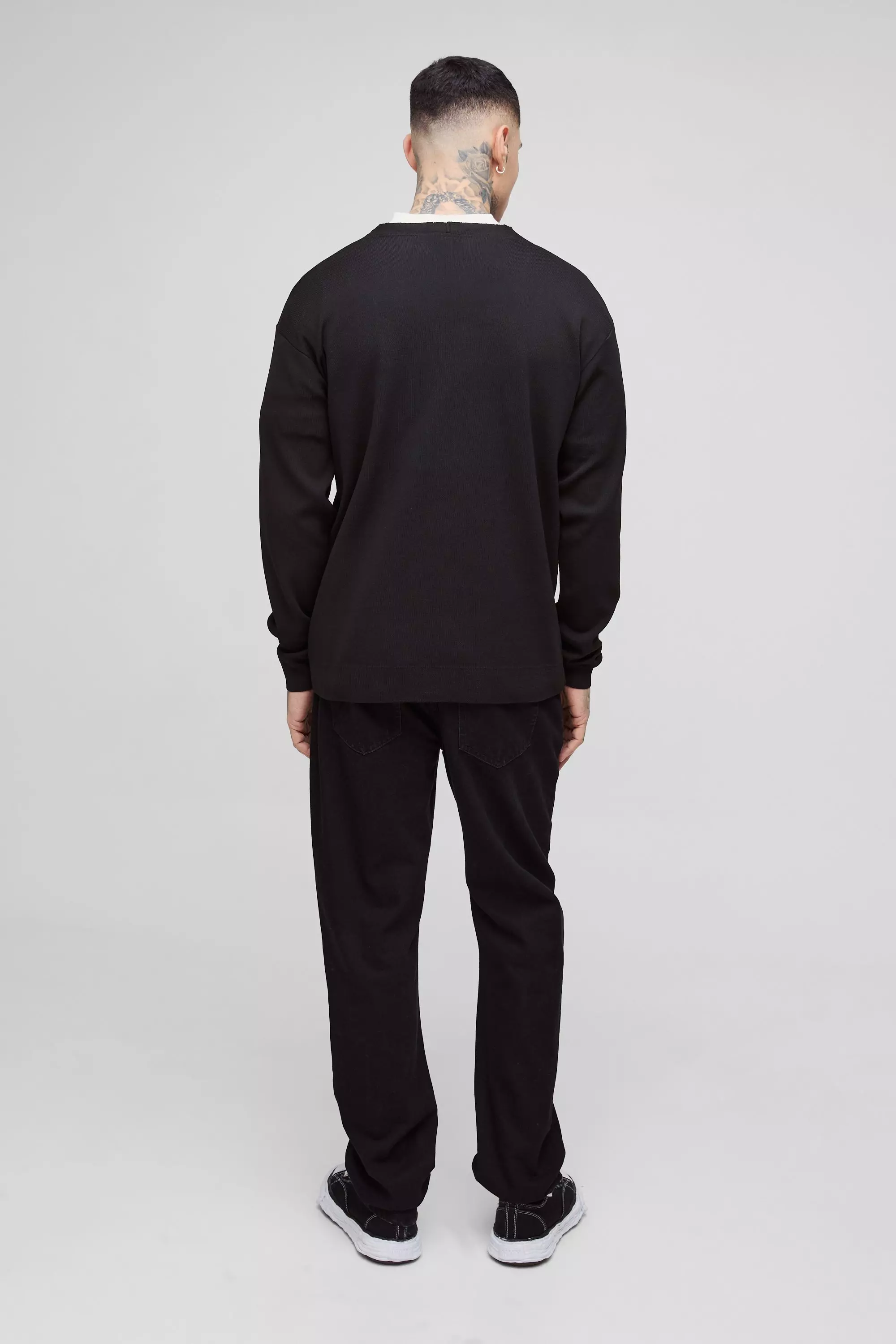 Tall Basic Regular Fit Cardigan in Black alternative image