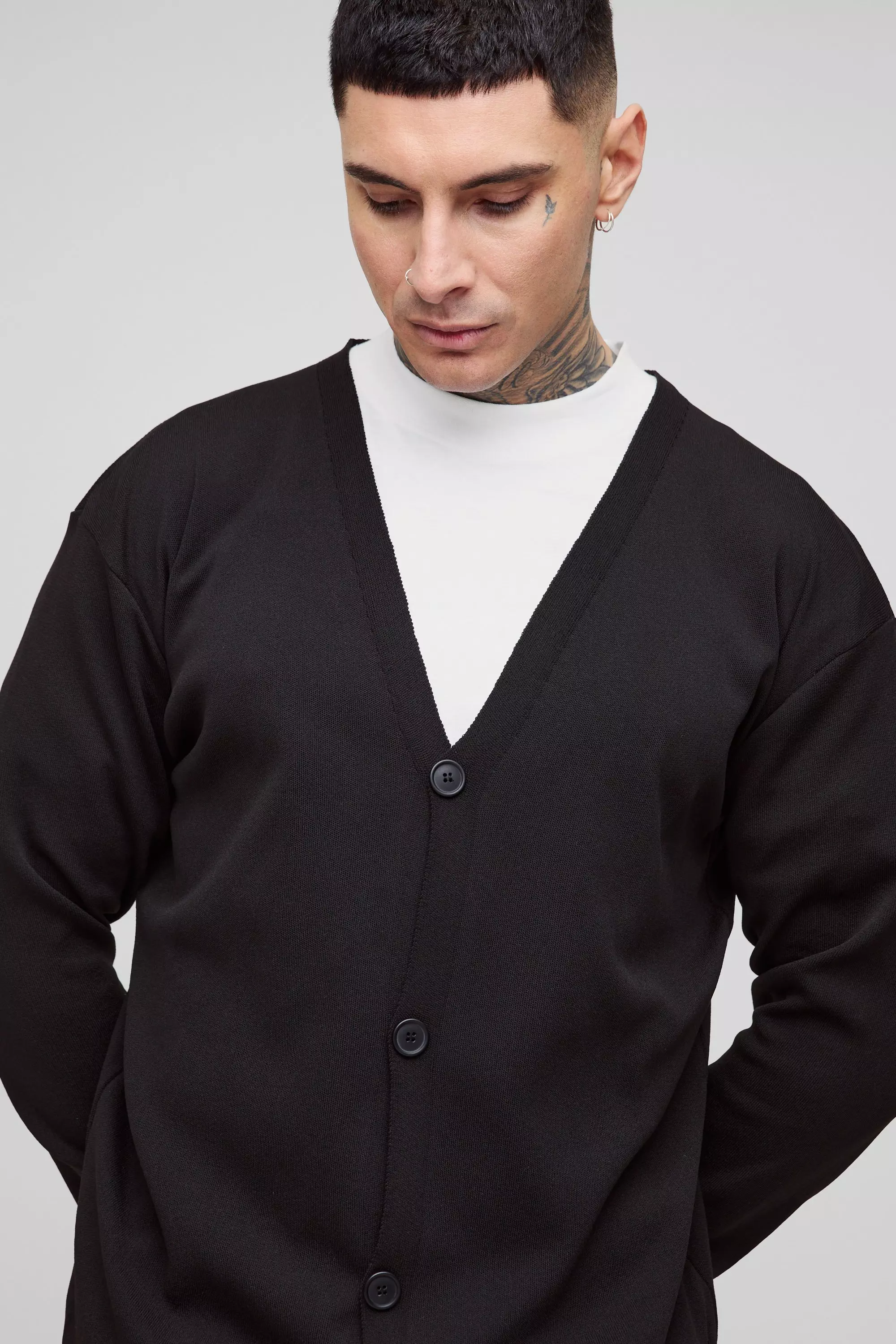 Tall - Cardigan droit basique, Black autre image