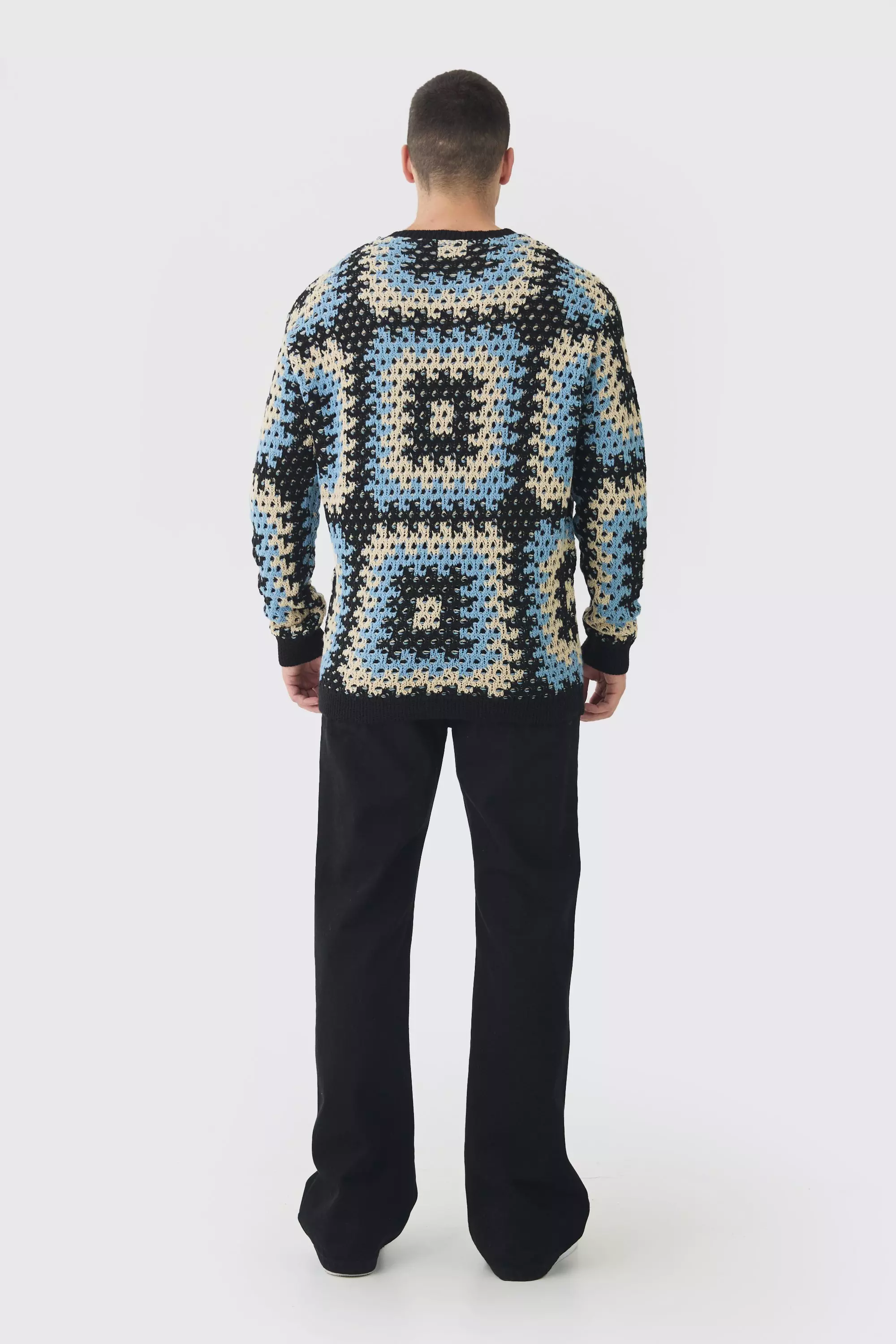 Tall - Sweat oversize en crochet, Black autre image