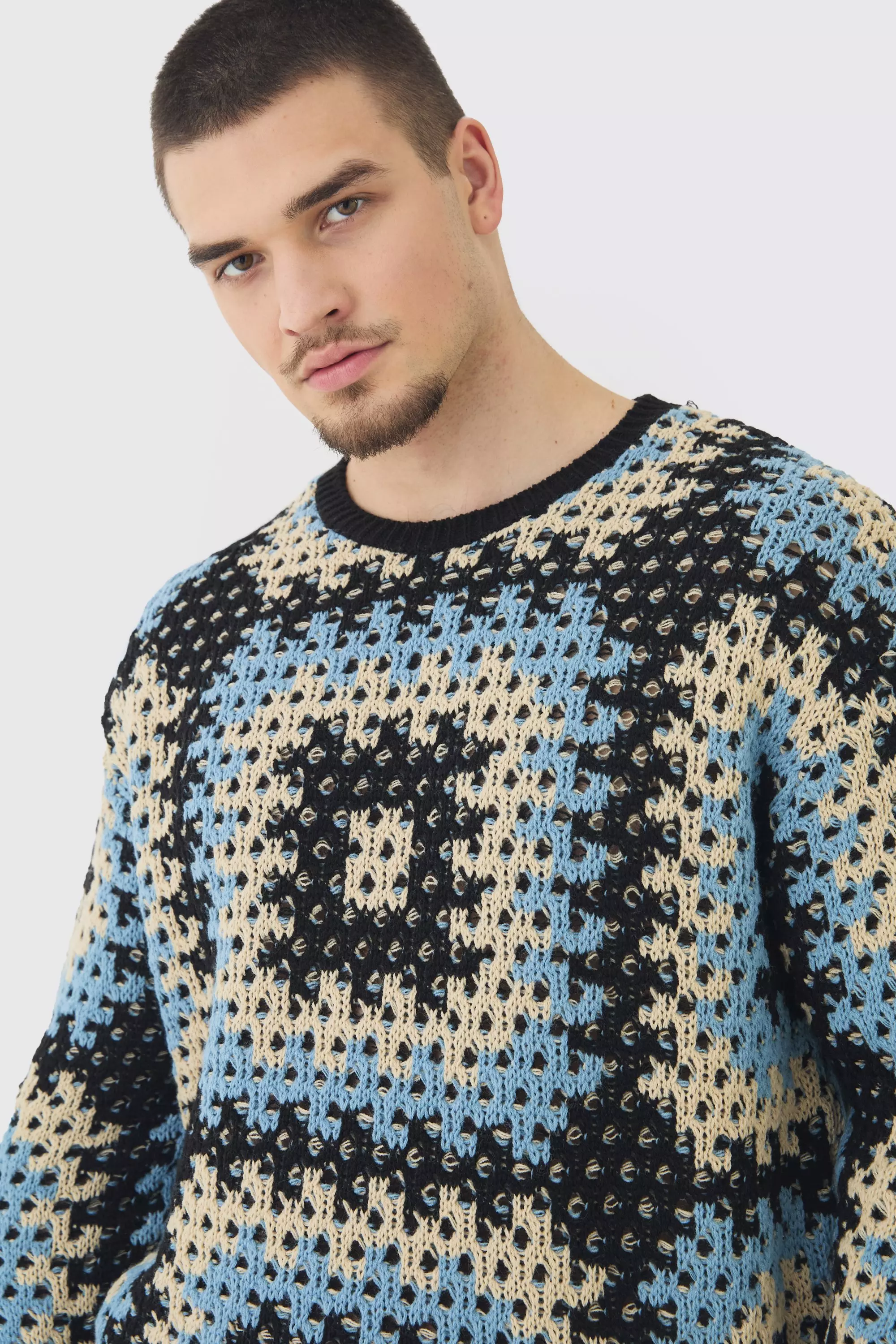 Tall - Sweat oversize en crochet, Black autre image