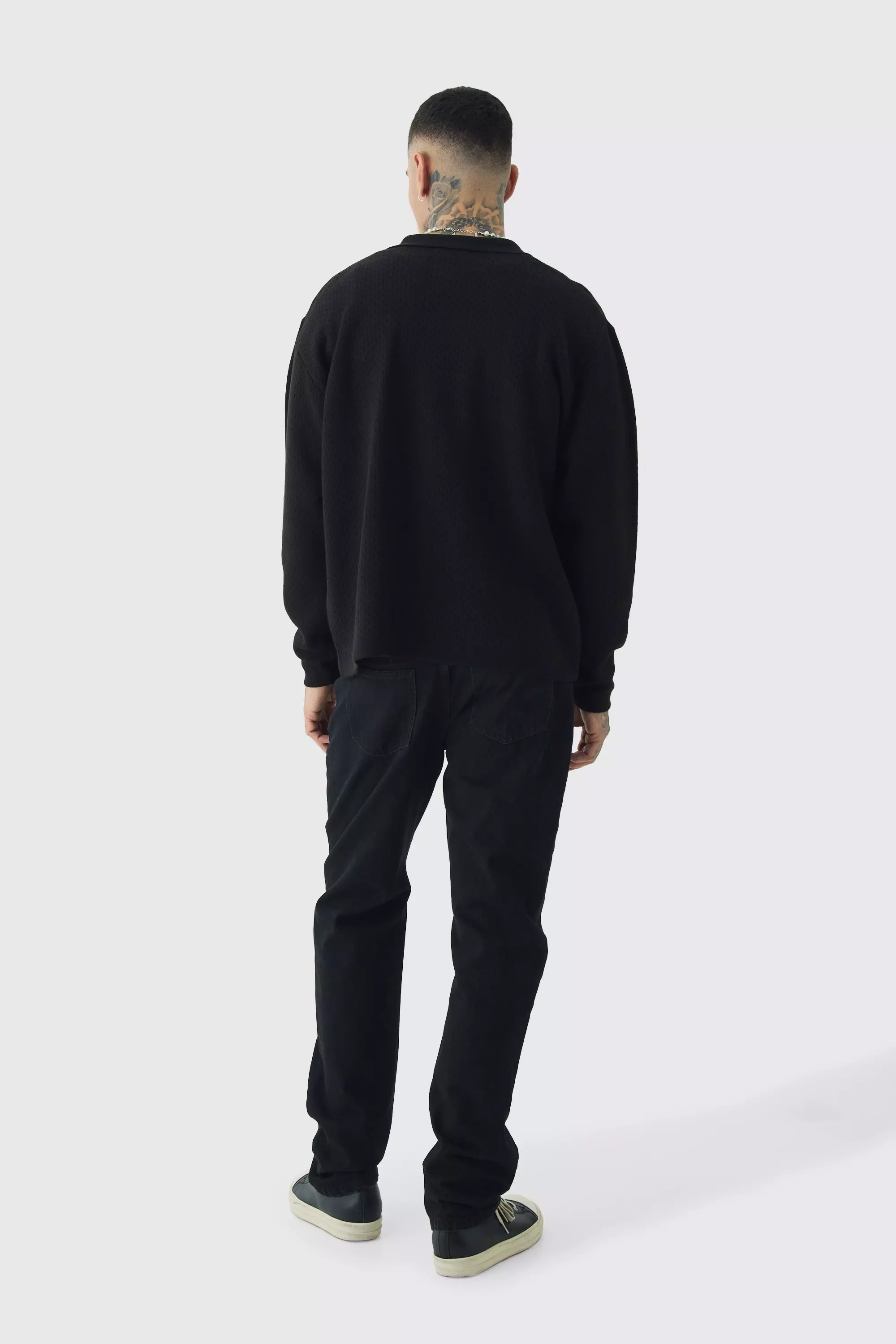 Black Tall Gehaakte Blouse Met Knopen alternatieve afbeelding