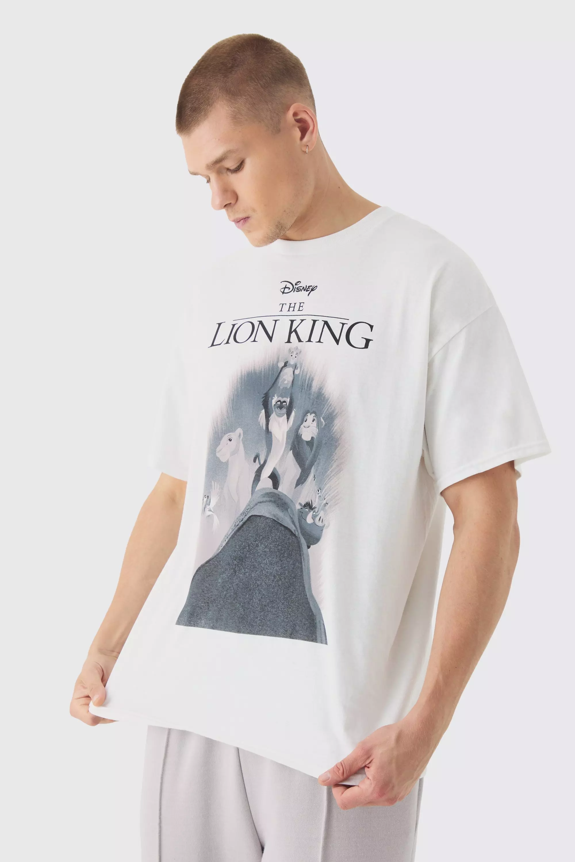 Oversized Disney The Lion King License Print T-Shirt White