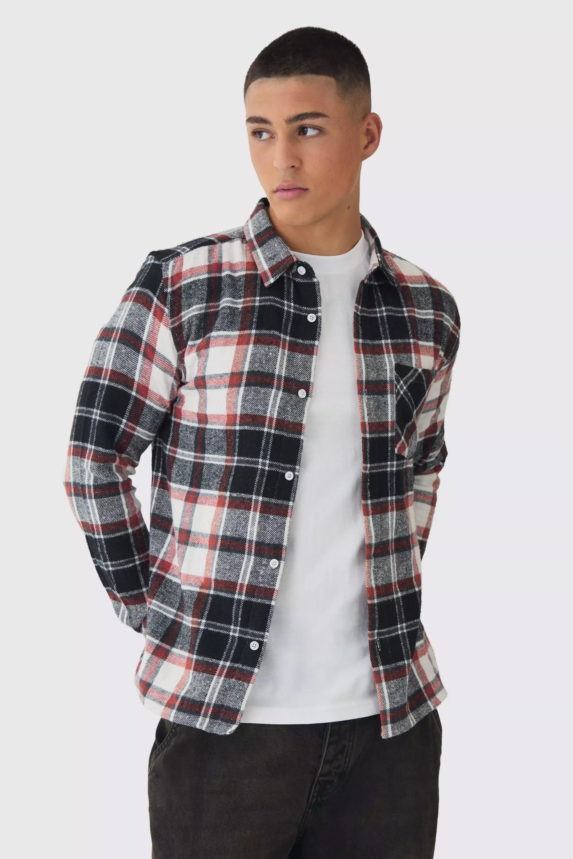 Camicia A Quadri Regular Fit A Maniche Lunghe, Burnt orange immagine alternativa
