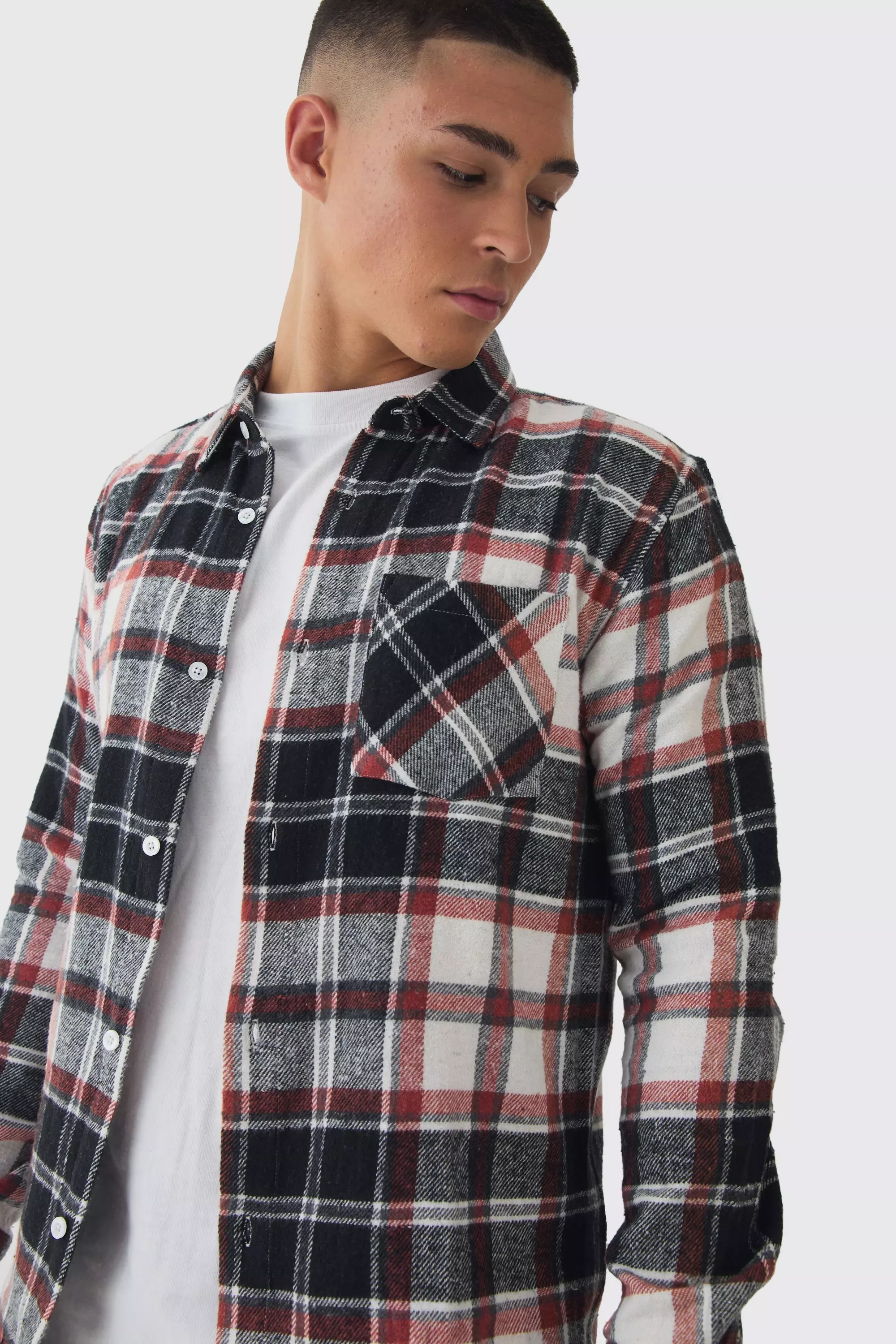 Camicia A Quadri Regular Fit A Maniche Lunghe, Burnt orange immagine alternativa