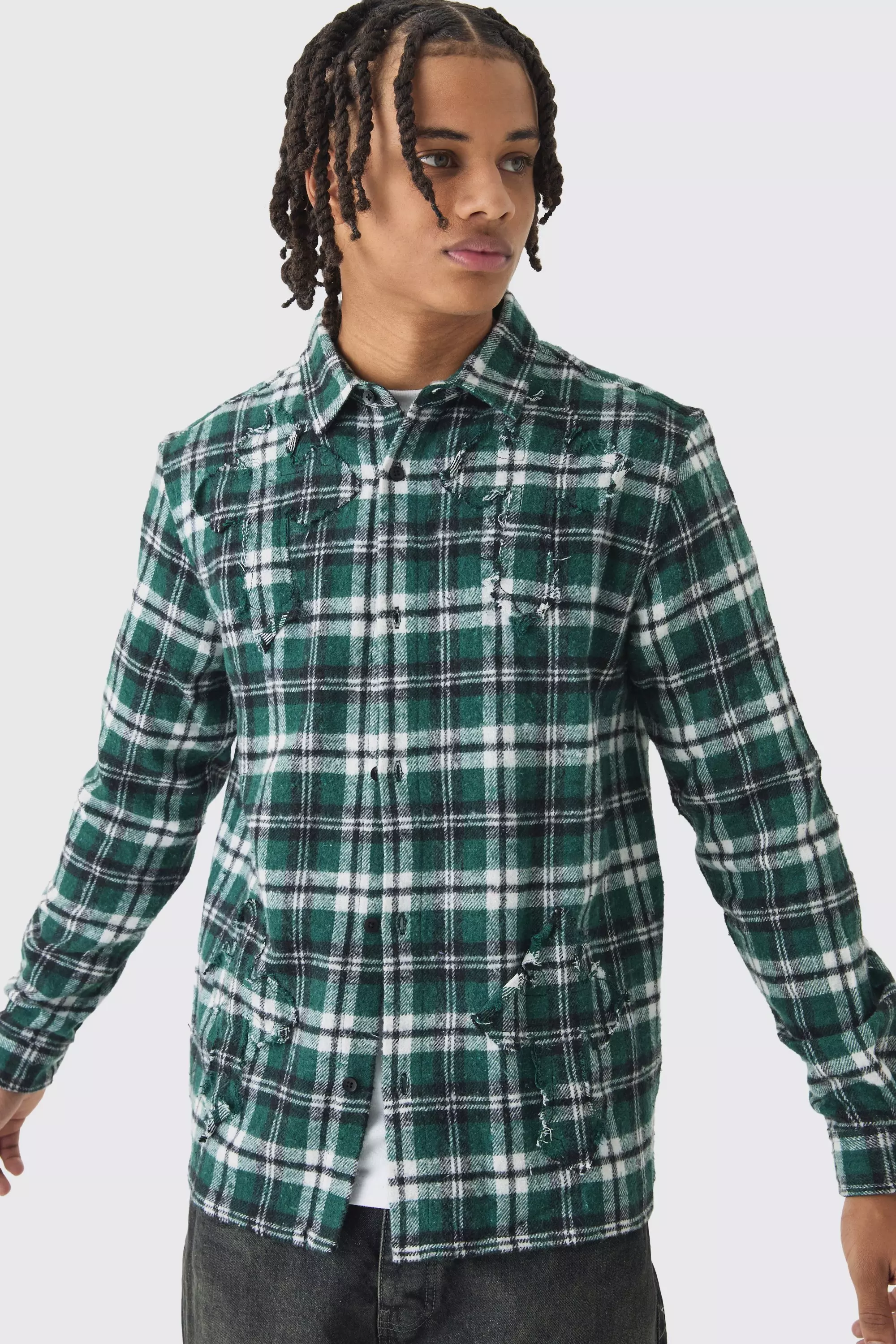 Camicia A Quadri Regular Fit A Maniche Lunghe, Green immagine alternativa