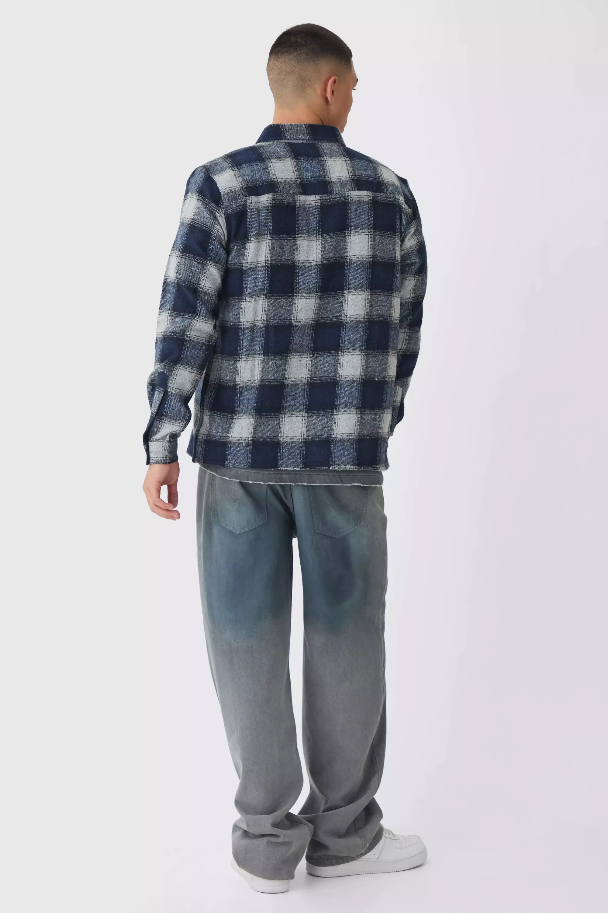 Chemise à carreaux et manches longues, Grey autre image