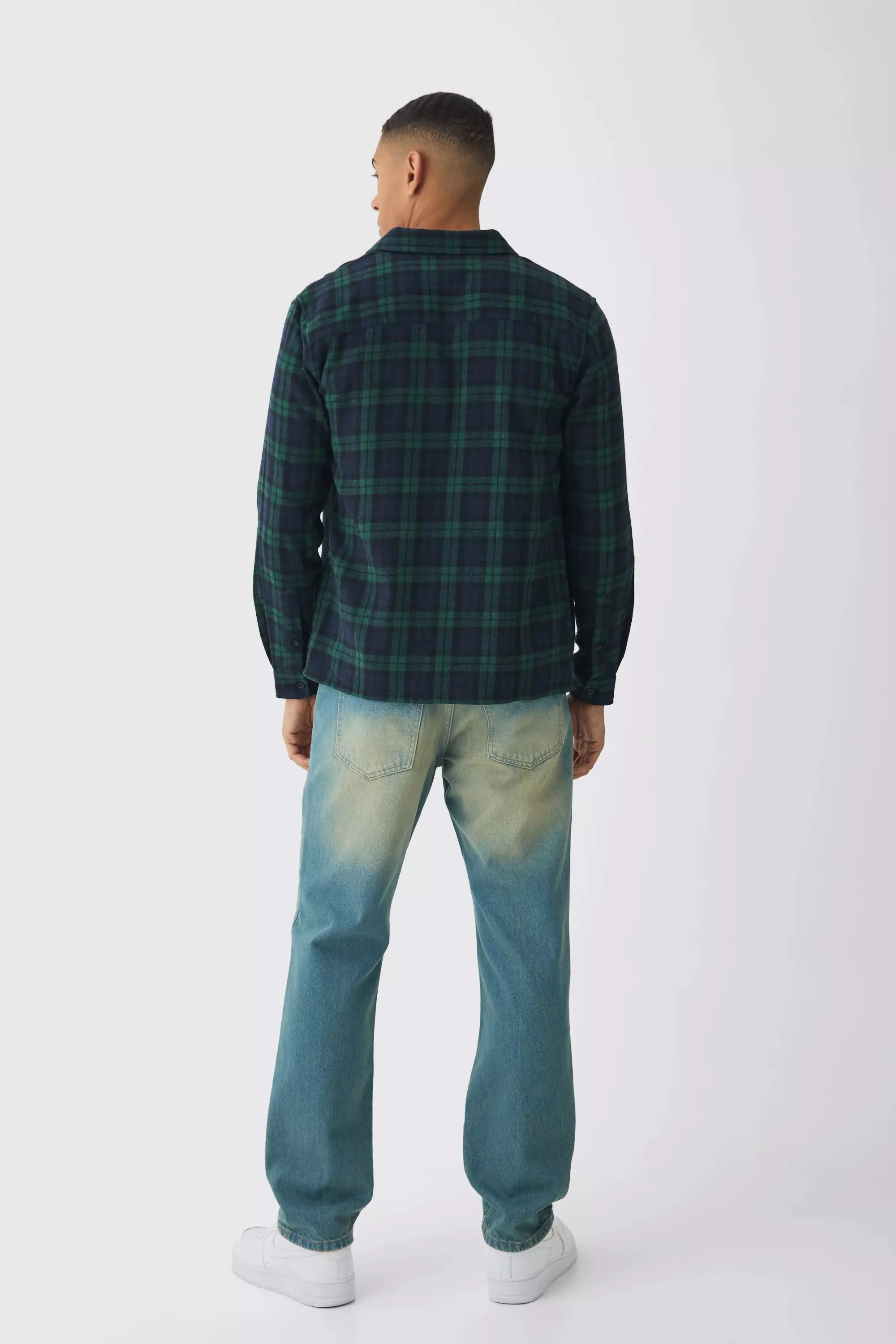 Navy Regular Fit Long Sleeve Check Shirt alternative image