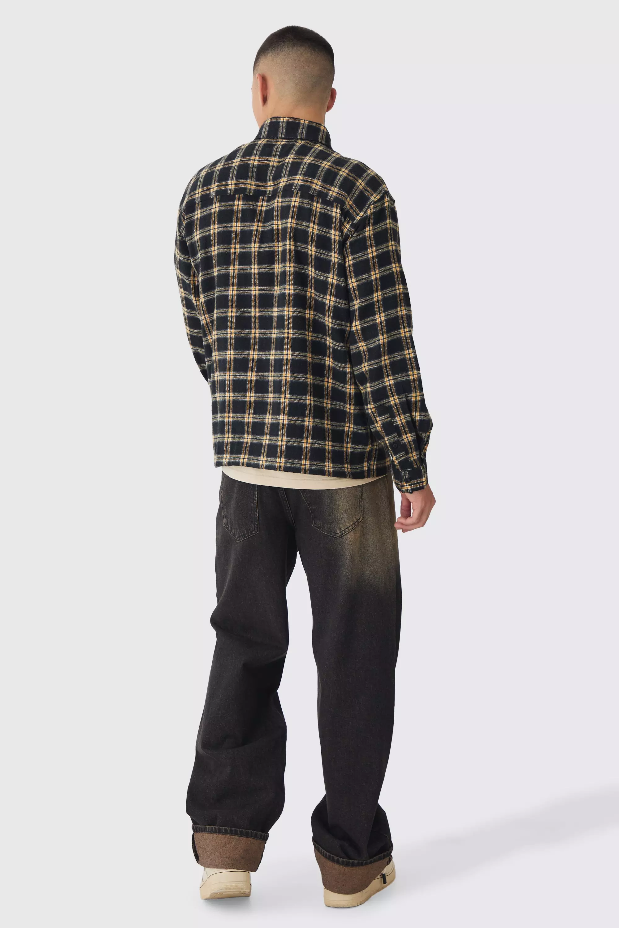 Langärmliges Oversize Karohemd, Black alternatives Bild