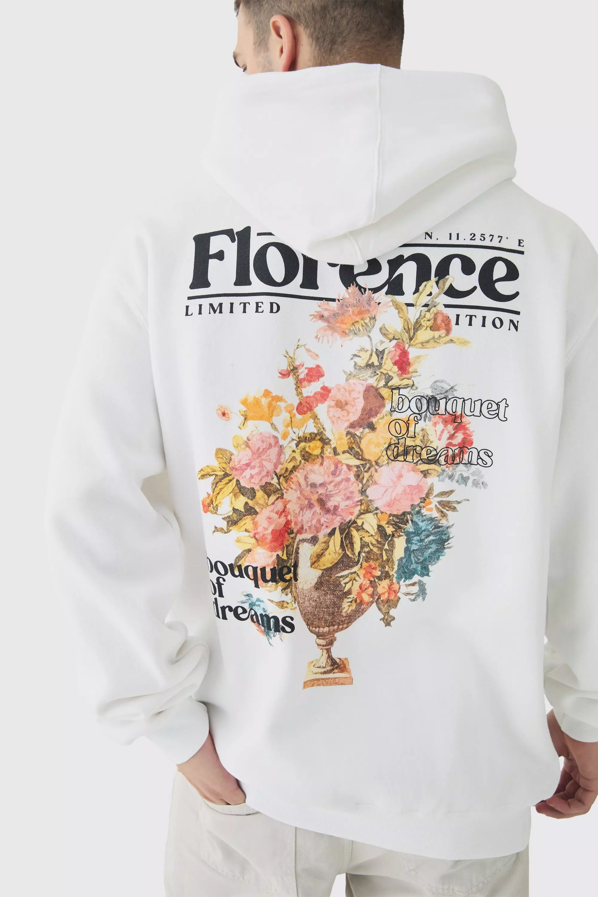 Tall - Sweat à capuche oversize fleuri, White autre image