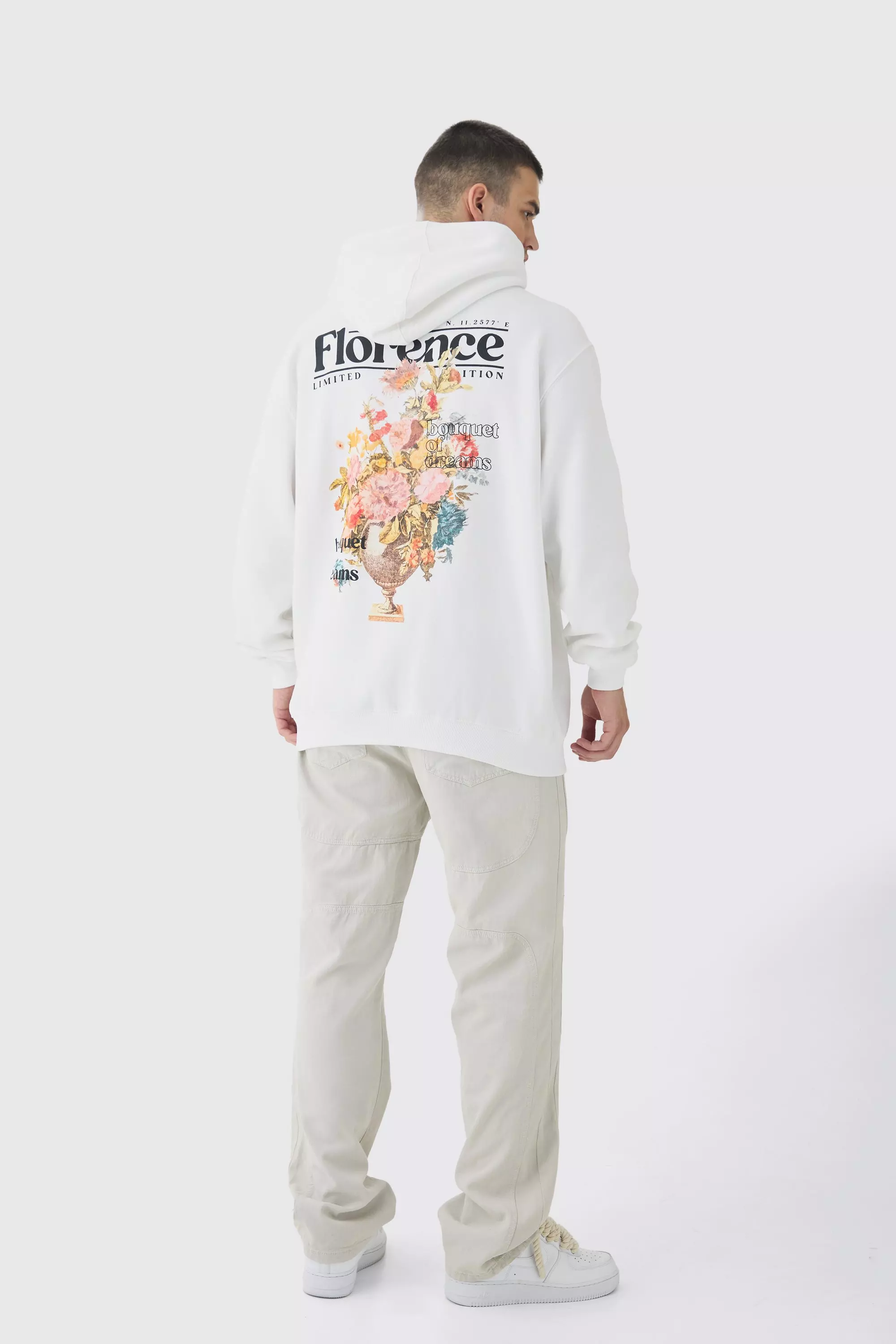 Tall - Sweat à capuche oversize fleuri, White autre image