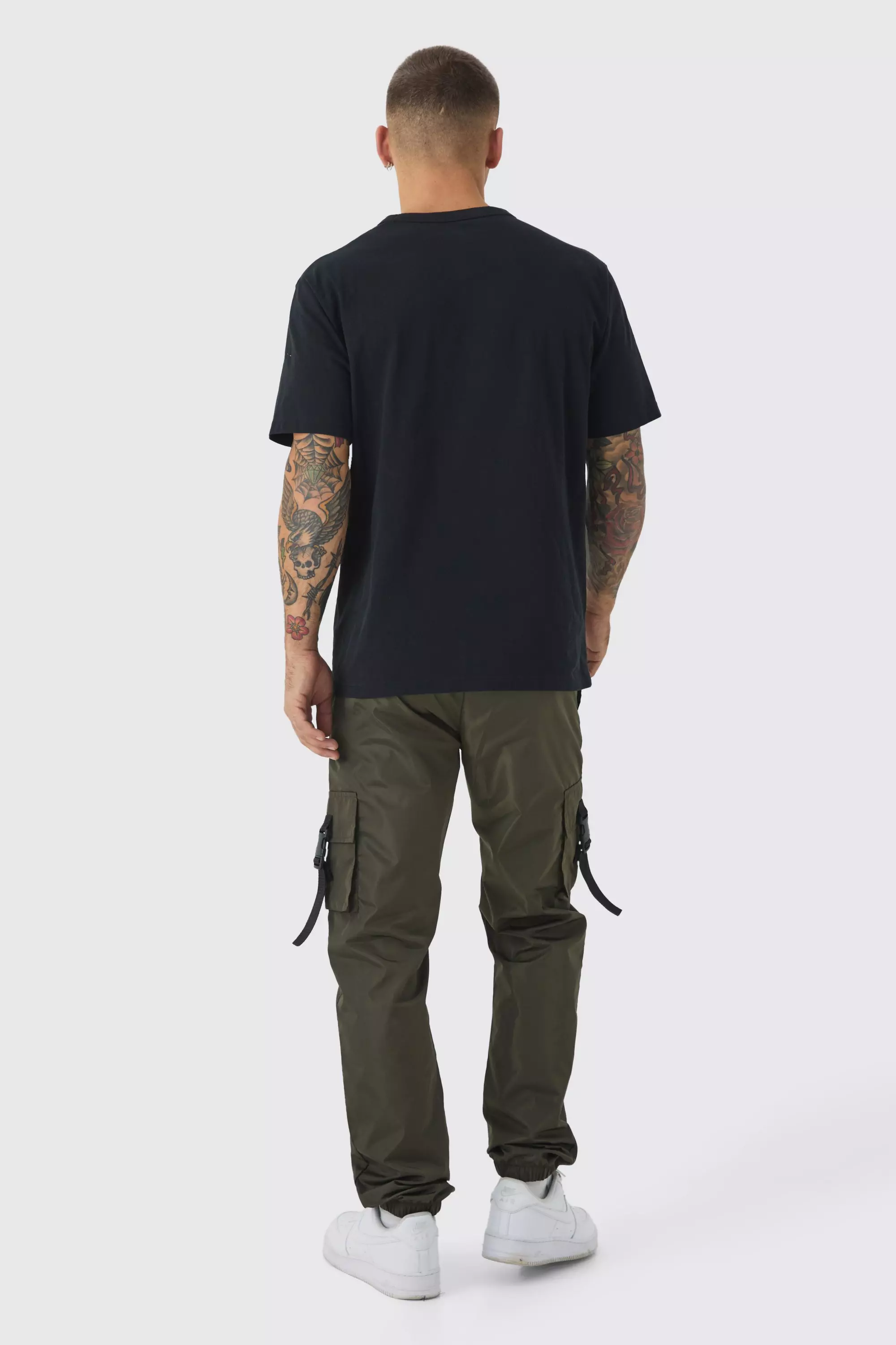 Jogging cargo slim à taille élastiquée - MAN, Khaki autre image