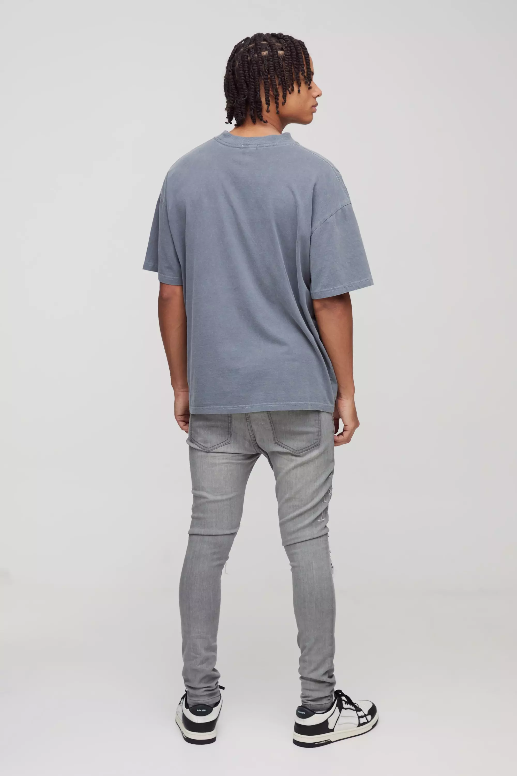 Light grey Gescheurde Super Skinny Jeans alternatieve afbeelding