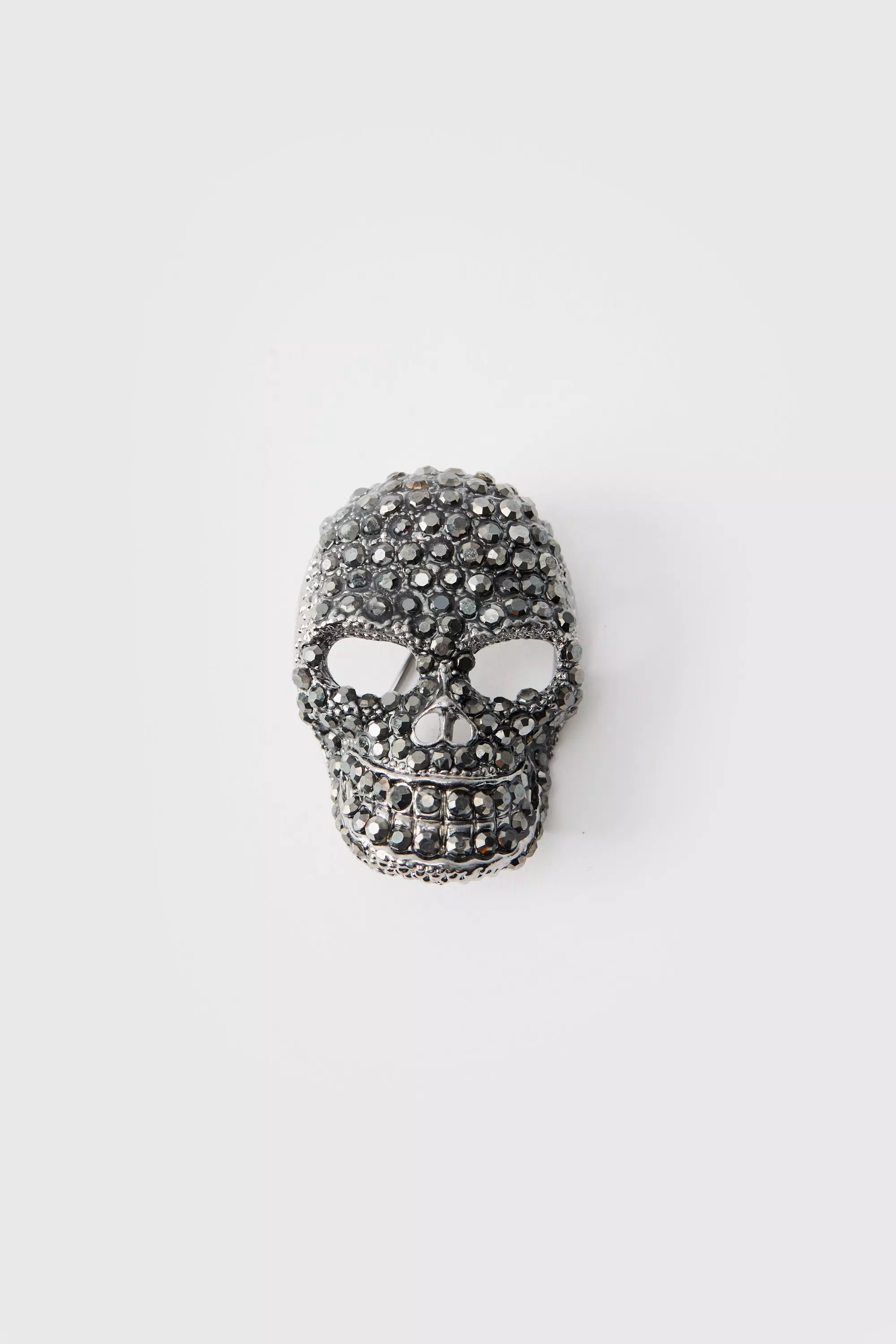 Silver Skull Brooch Silver