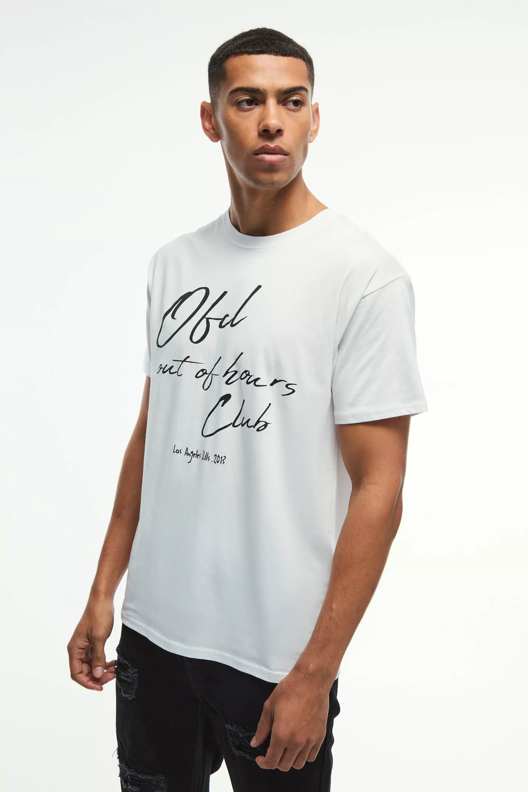White Regular Fit Out of Hours Graphic T-Shirt alternative image