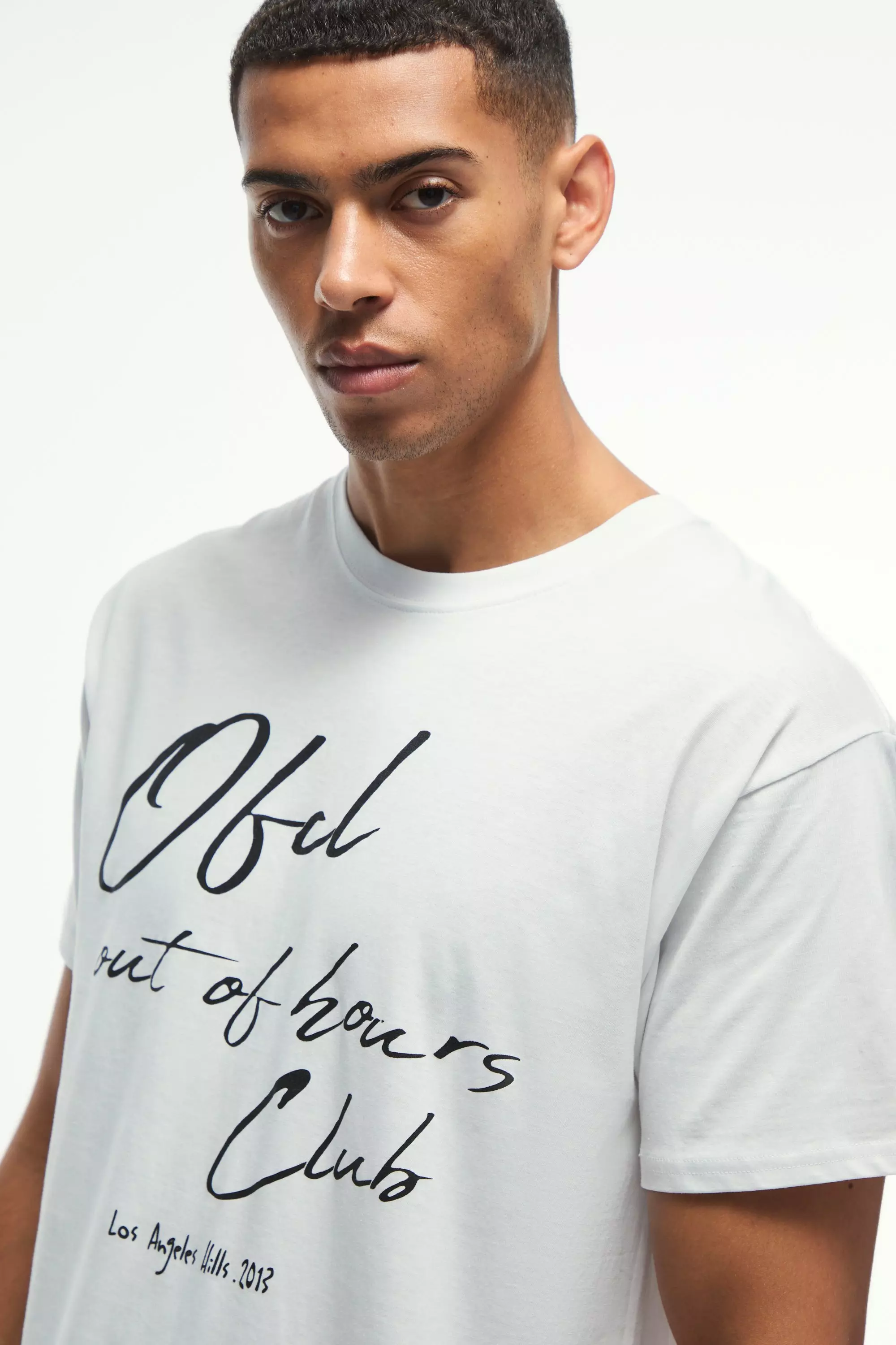 White Regular Fit Out of Hours Graphic T-Shirt alternative image