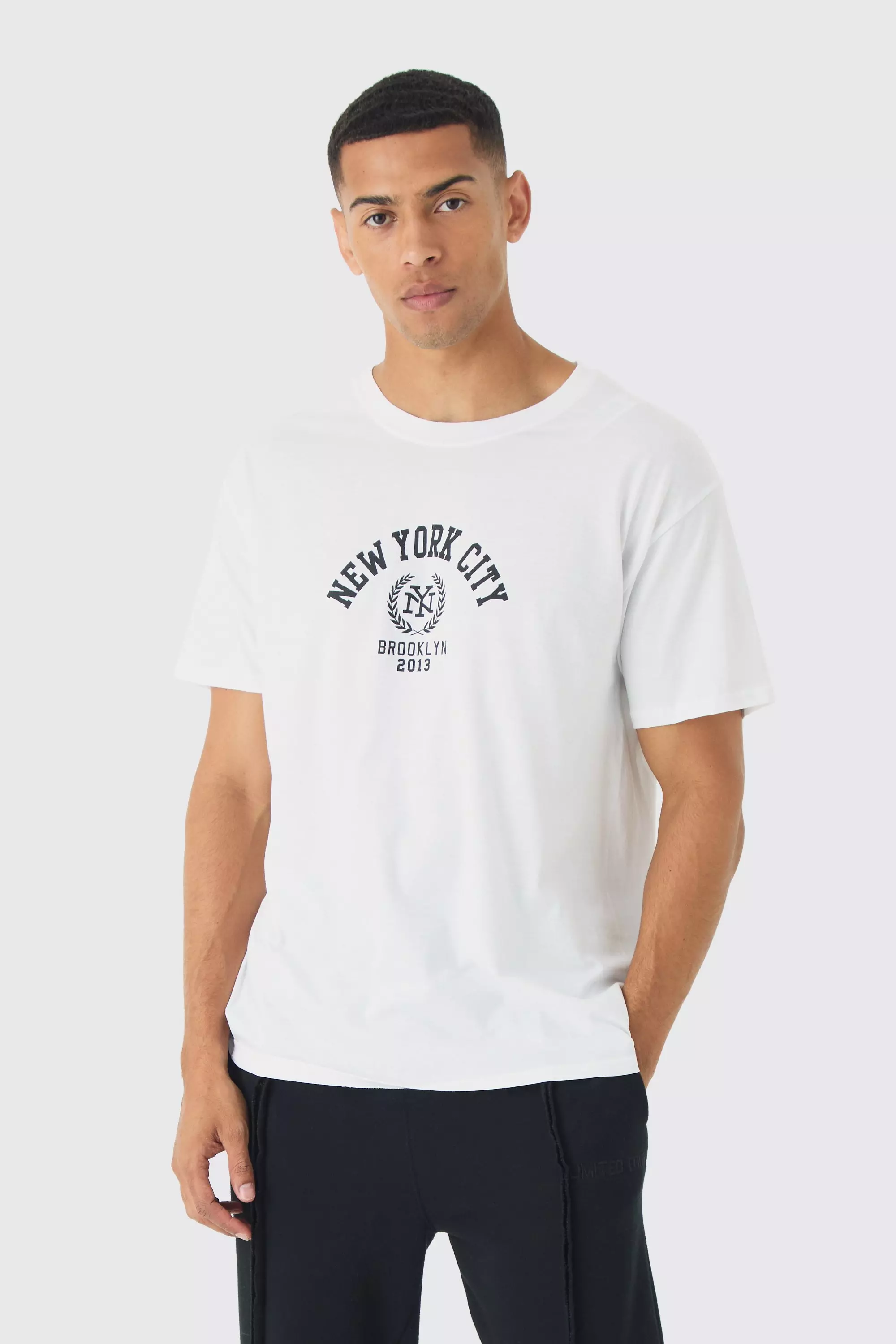 Regular Fit New York City Varsity T-Shirt White