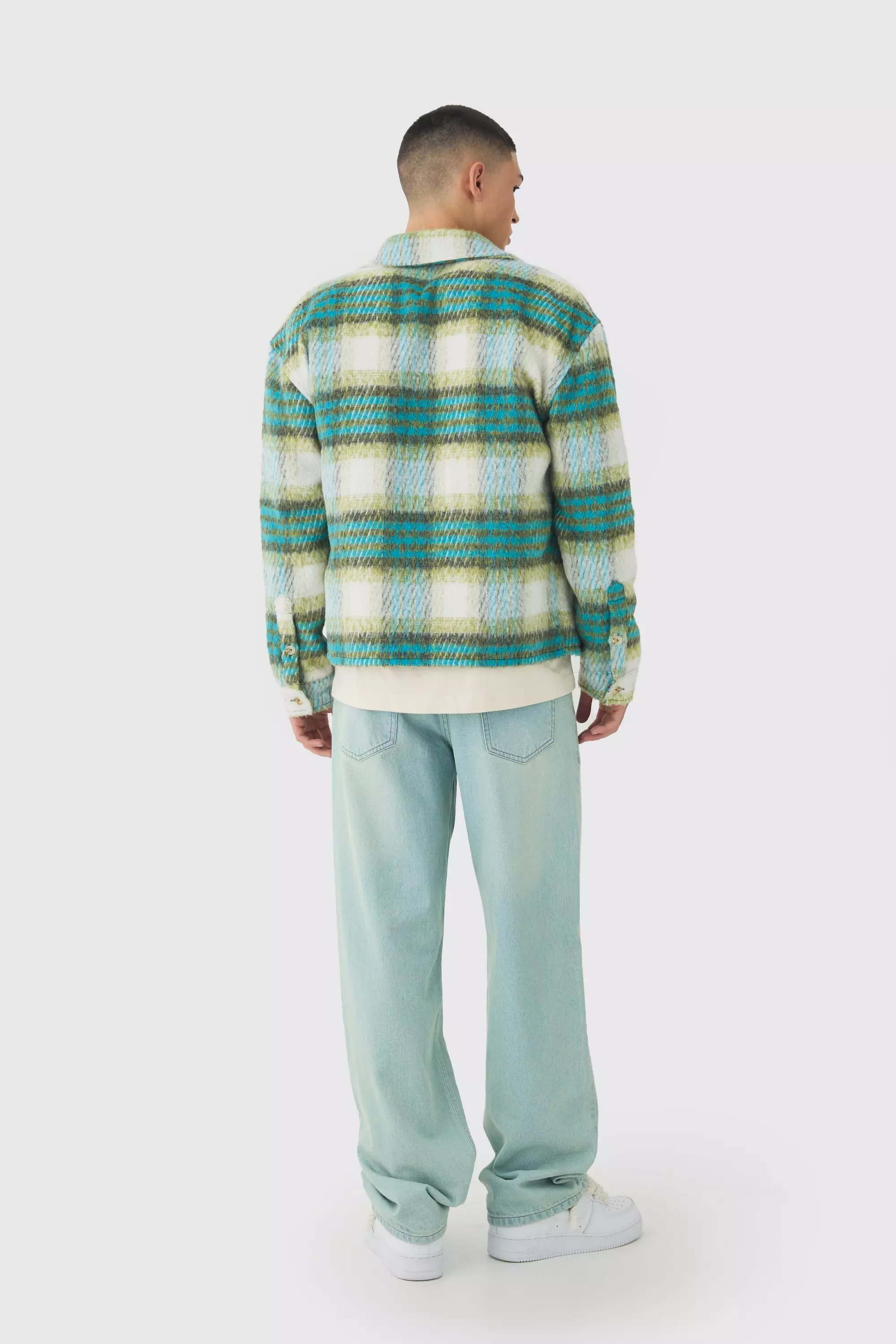 Green Brushed Check Overshirt alternative image
