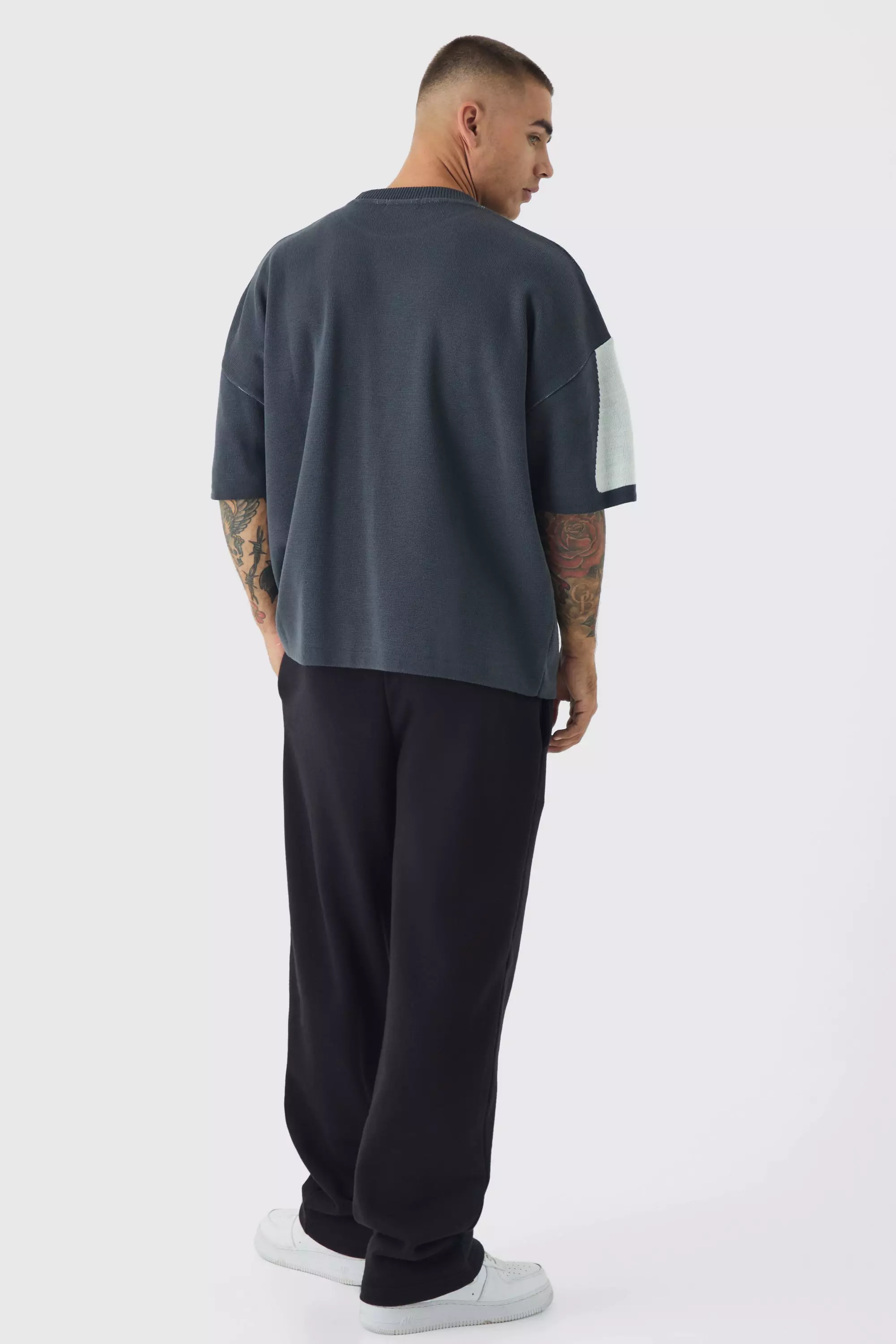 Black Oversized Moto 100 Knitted T-Shirt alternative image
