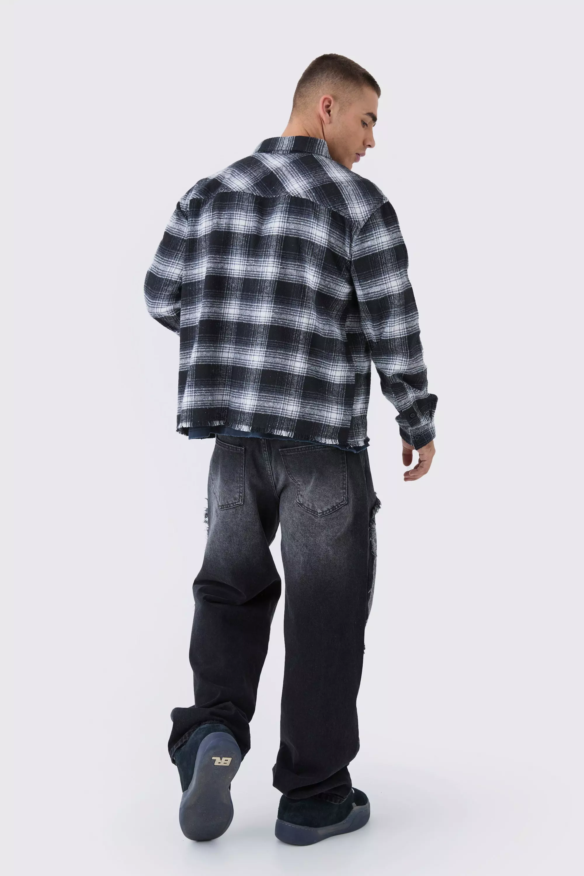 Jean large en denim à manches longues, Washed black autre image