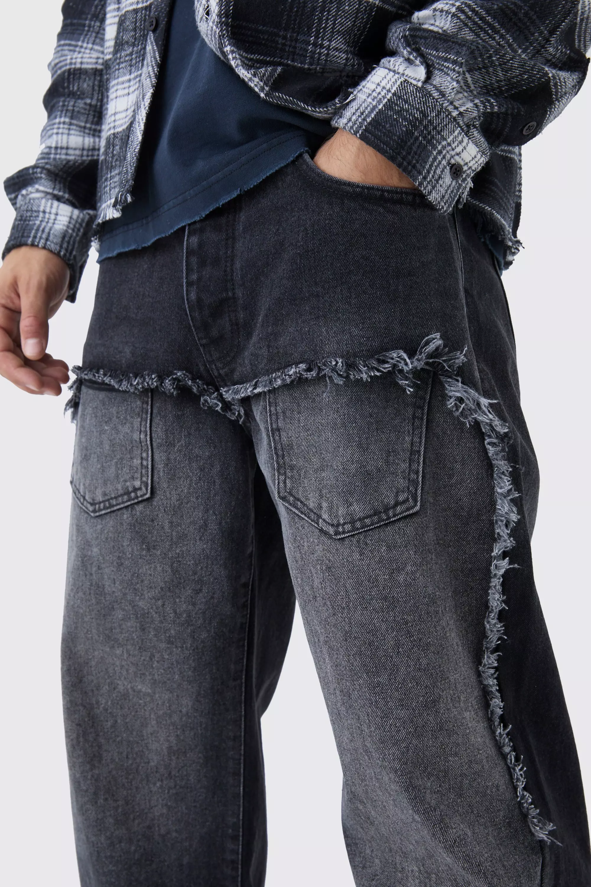 Jean large en denim à manches longues, Washed black autre image