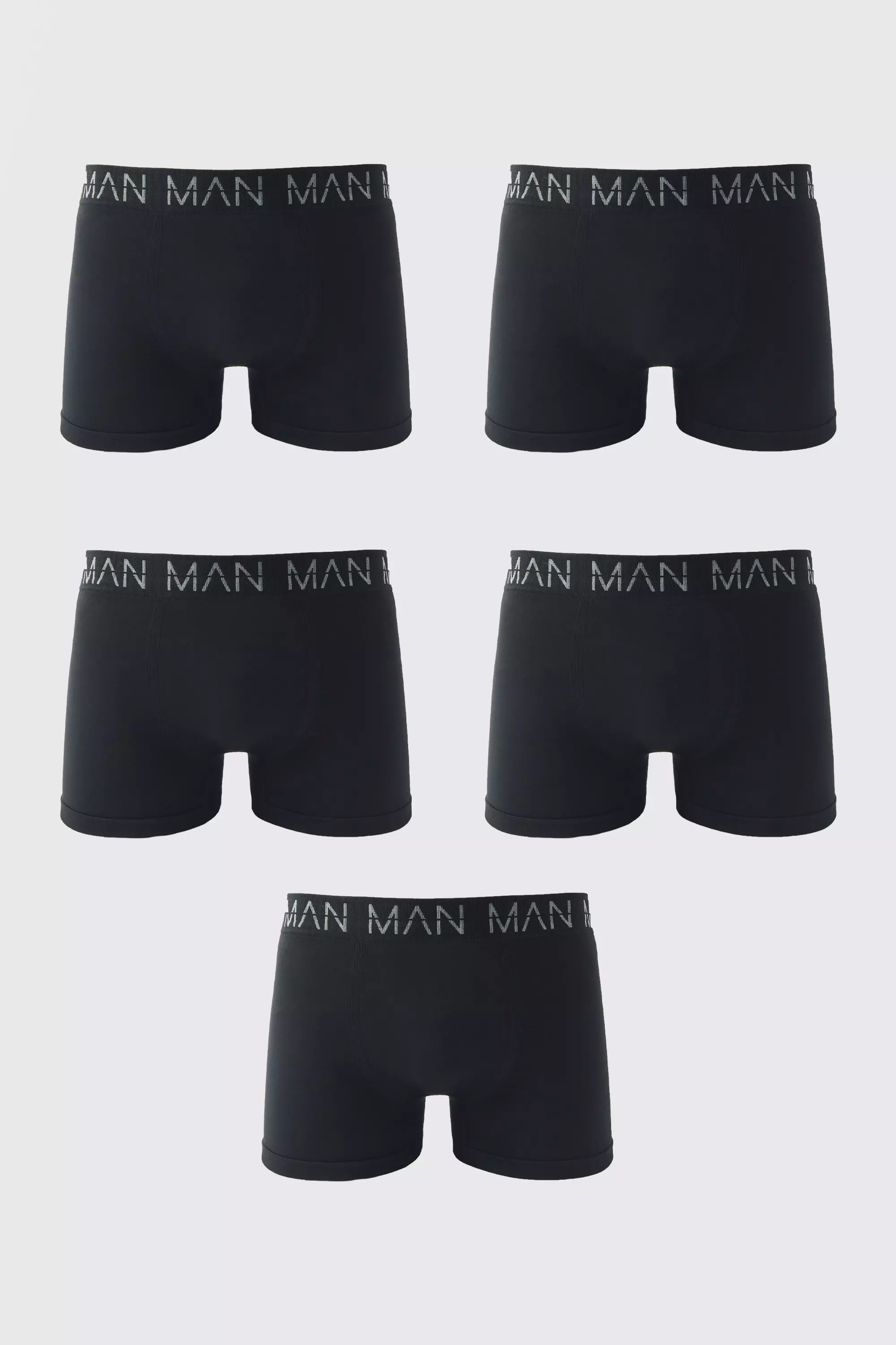 Black Man Active Seamless Boxer 5 Pack