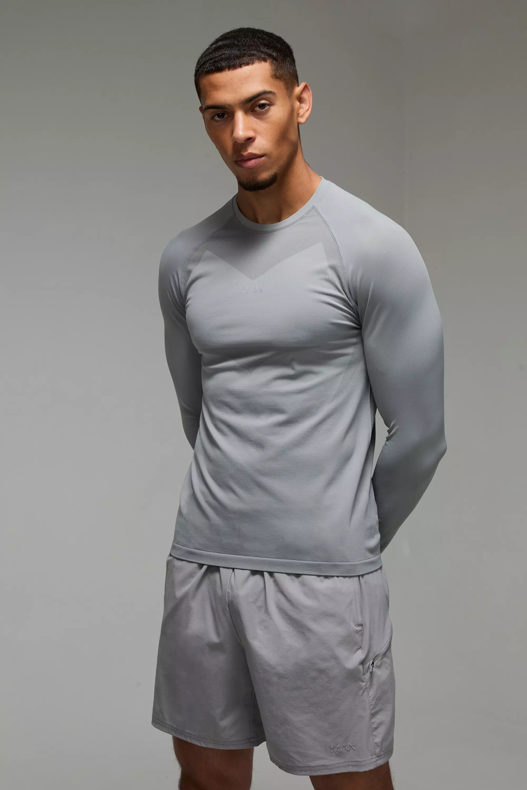 Nahtloses Man Active Baseball-Top, Light grey alternatives Bild