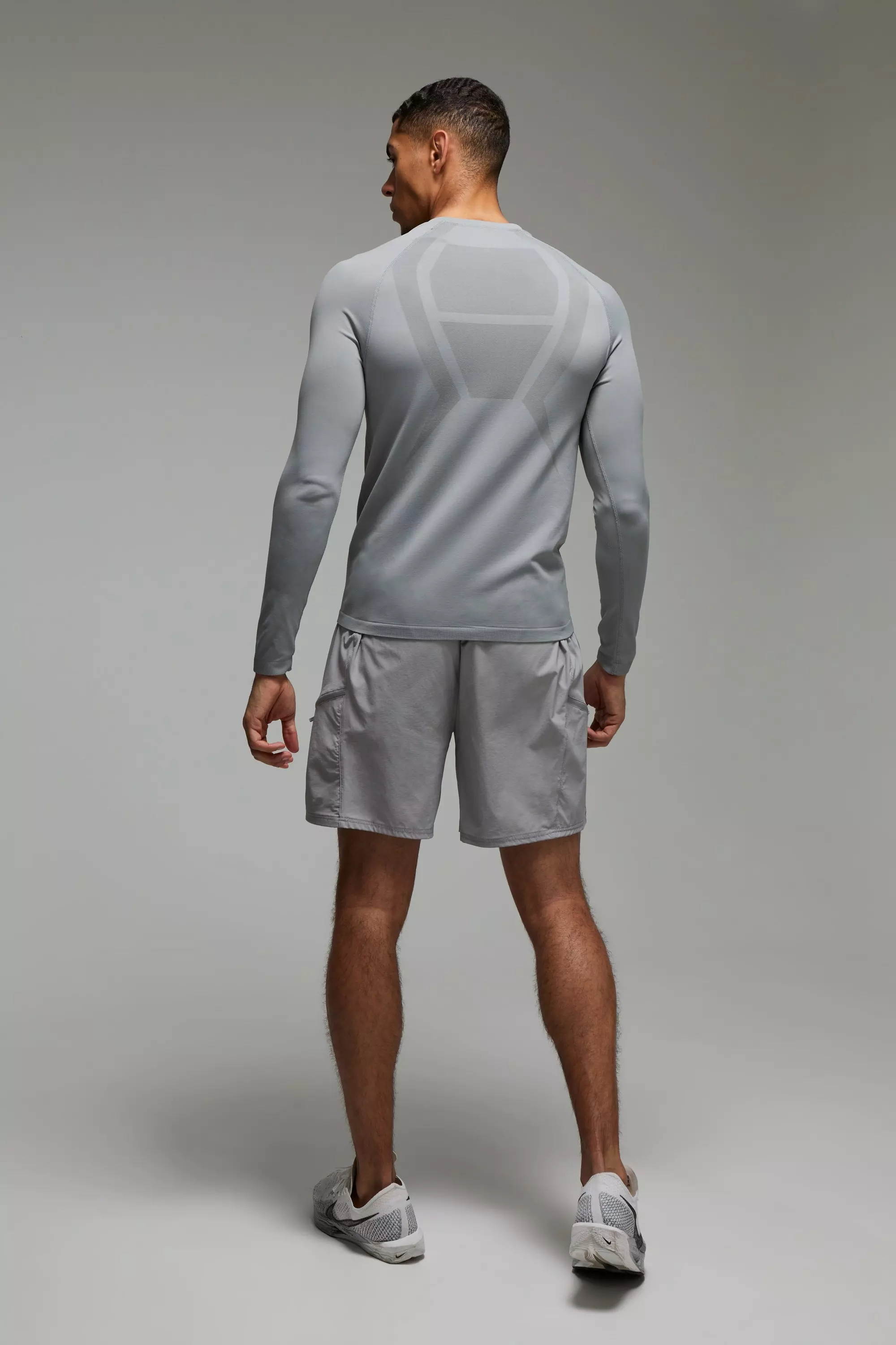 Nahtloses Man Active Baseball-Top, Light grey alternatives Bild