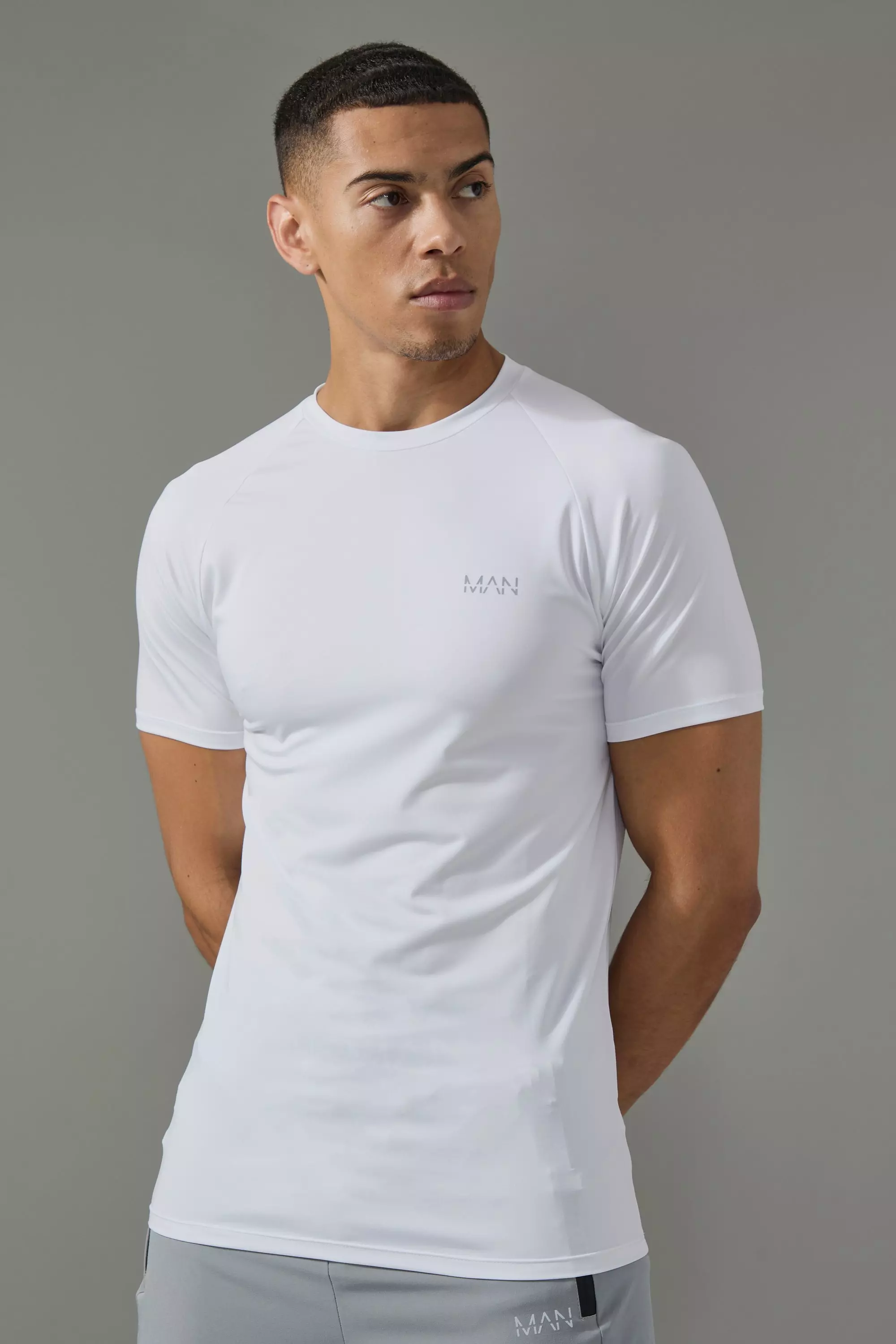 White Man Active Muscle Fit T-shirt