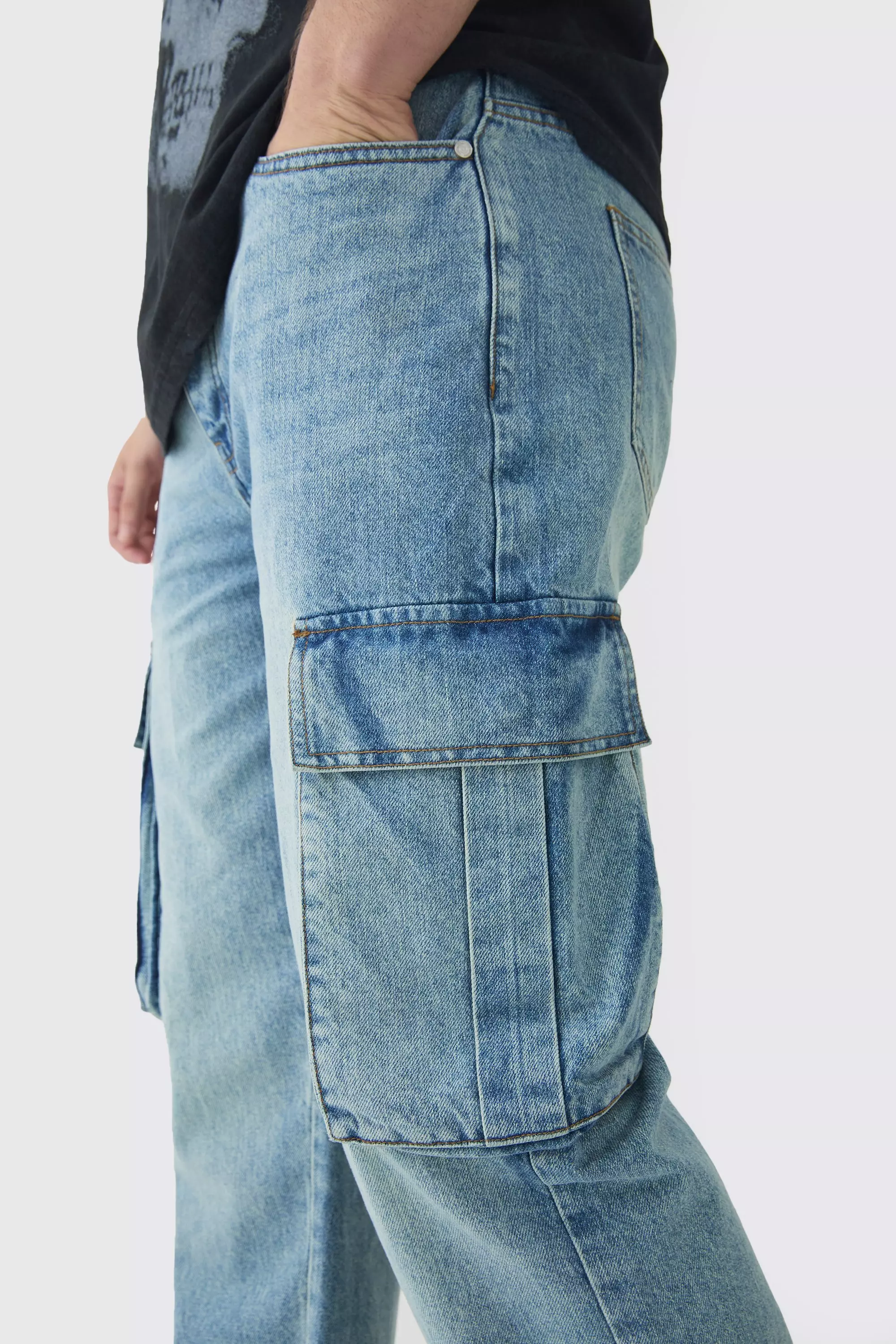 Tall - Jean cargo droit, Antique blue autre image