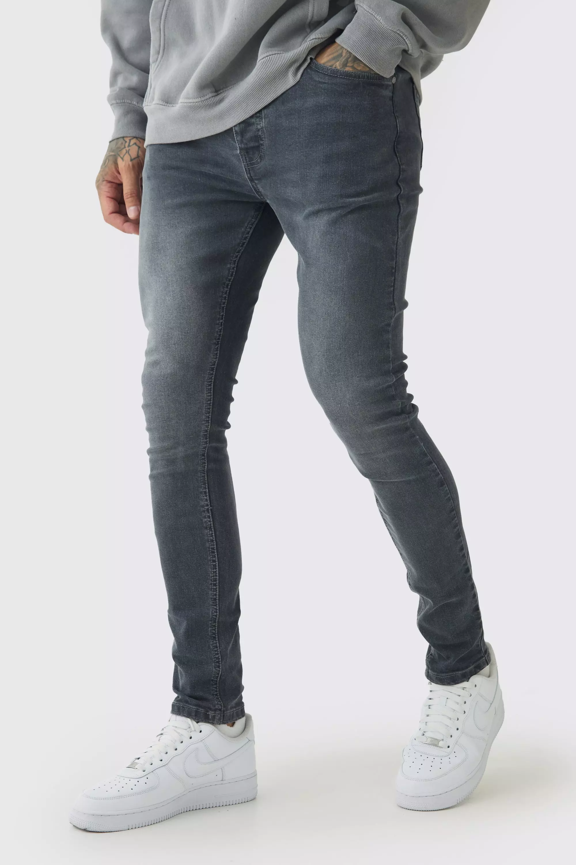Mid grey Tall Super Stretch Skinny Jeans alternatieve afbeelding